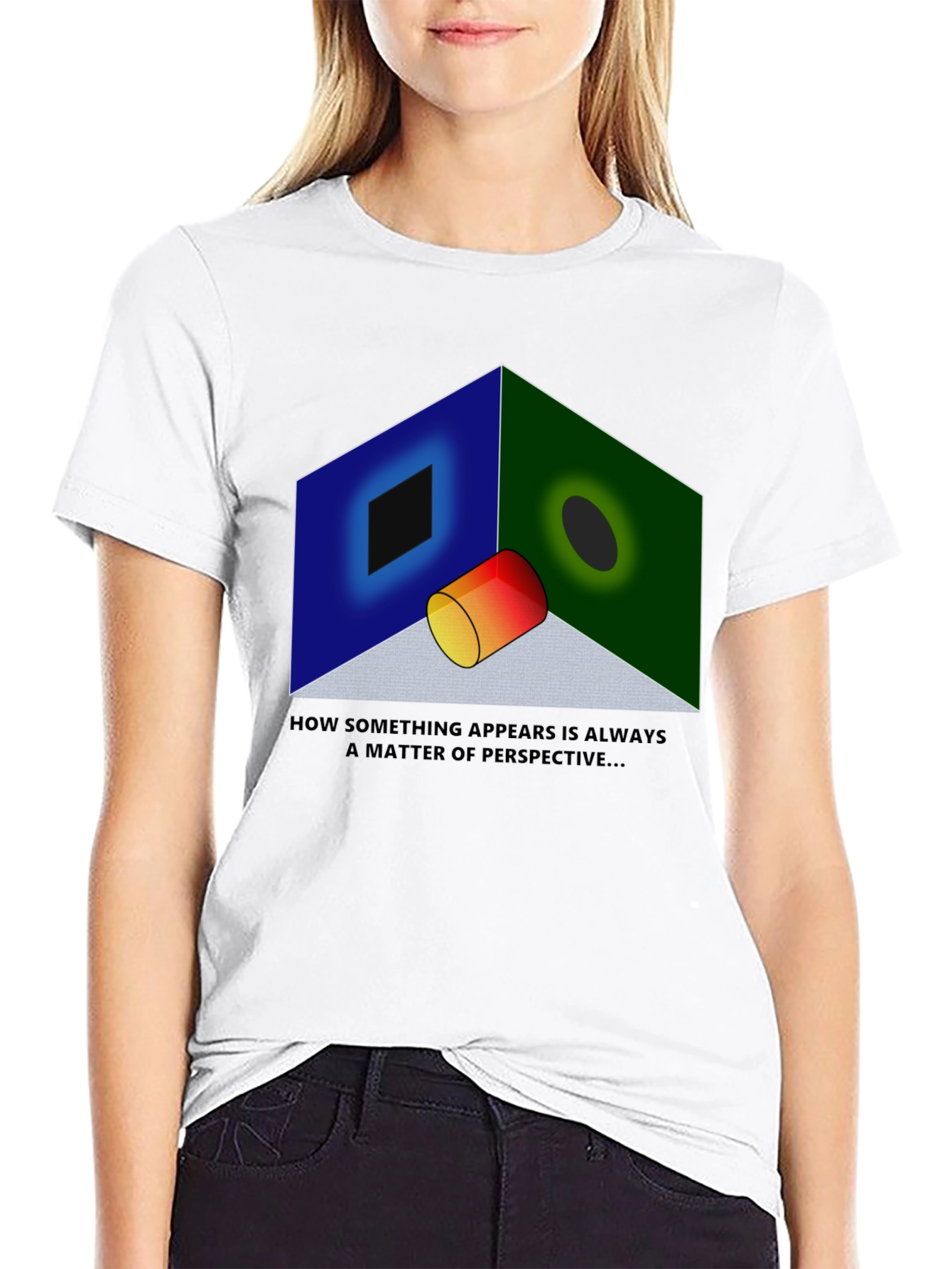 Perspective Illusion Graphic T-Shirt - Optical Design