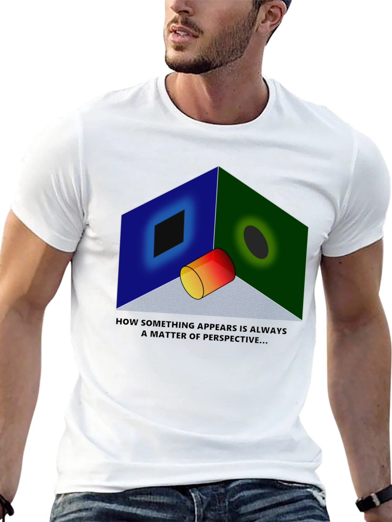 Perspective Illusion Graphic T-Shirt - Optical Design