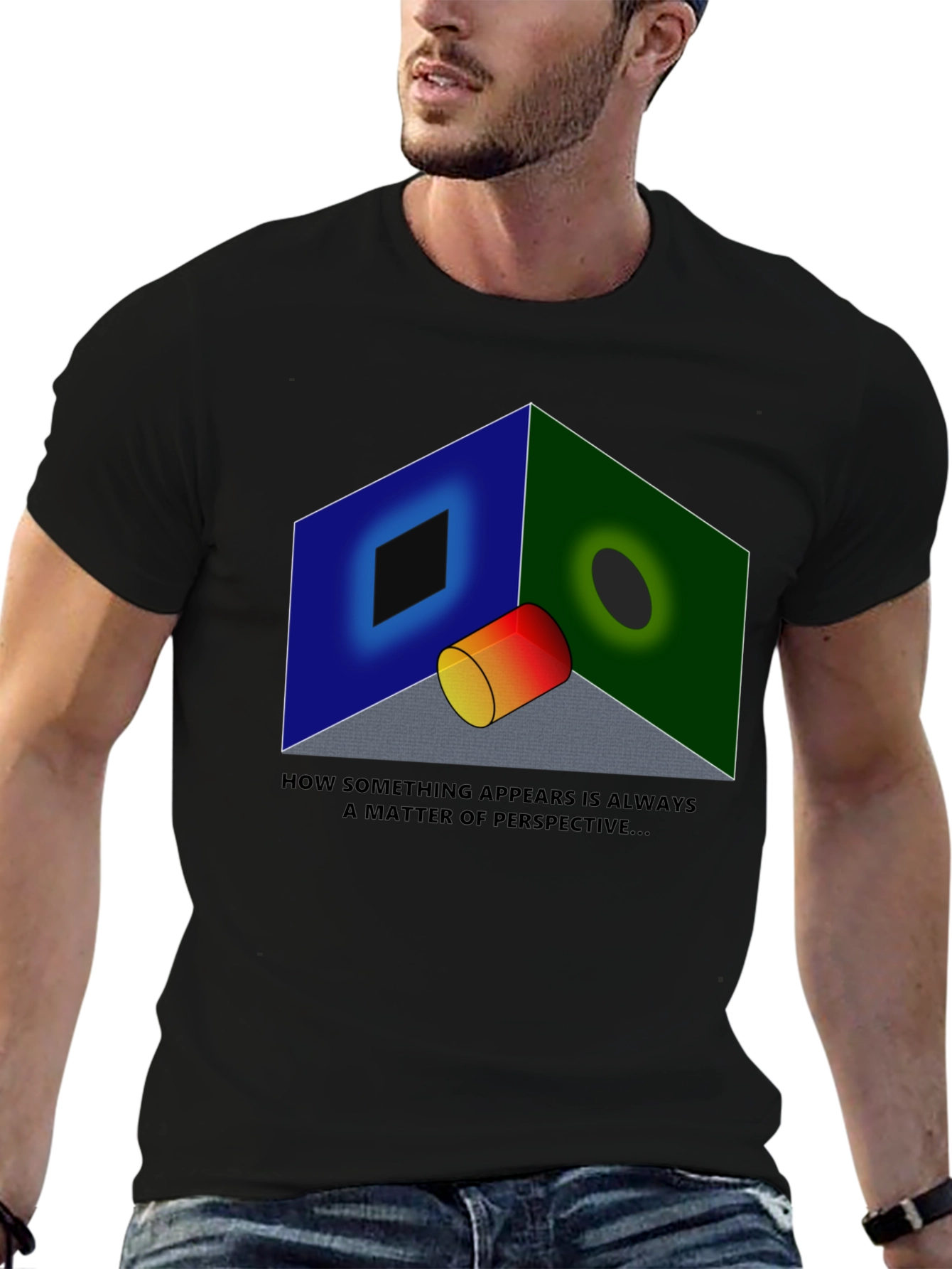 Perspective Illusion Graphic T-Shirt - Optical Design