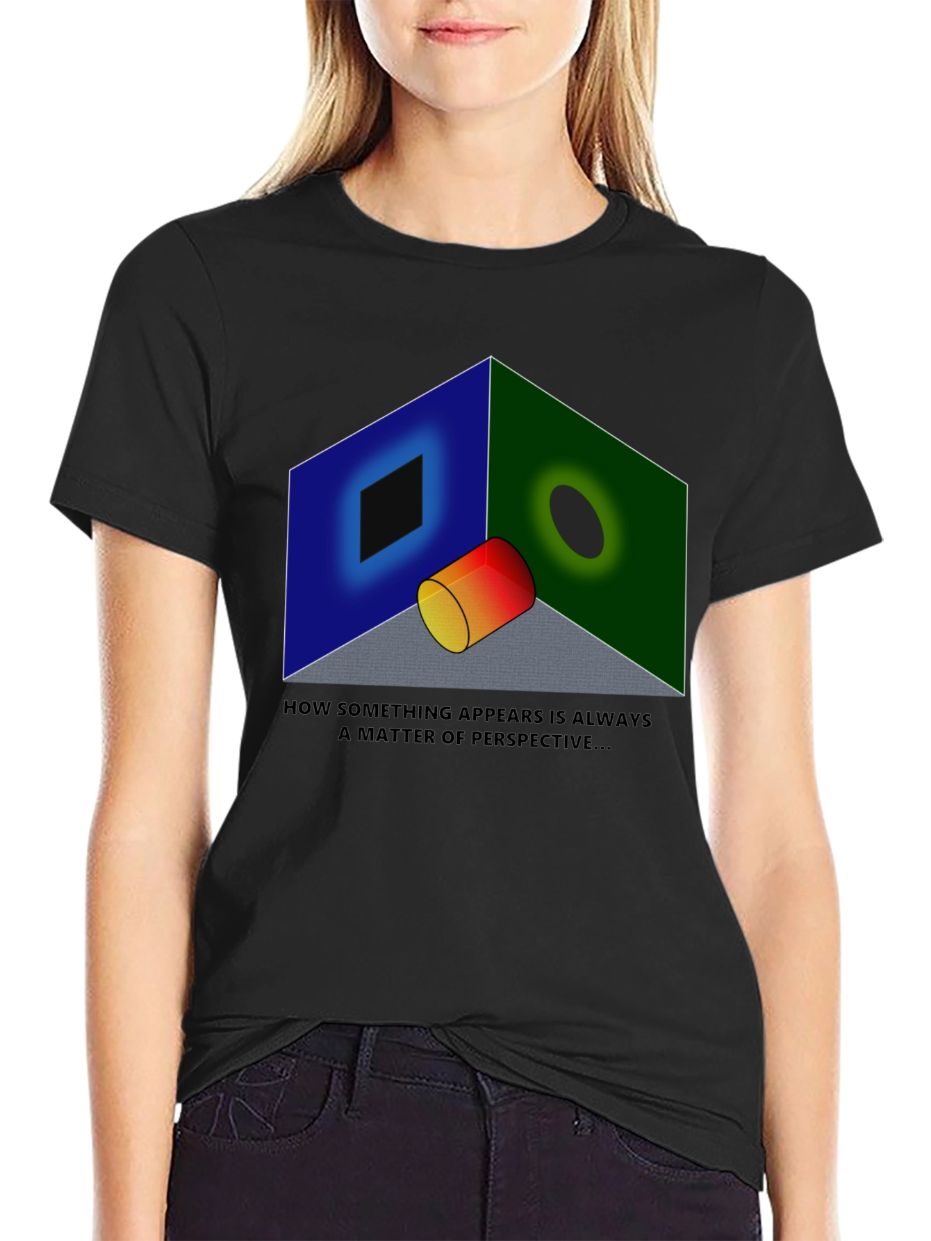 Perspective Illusion Graphic T-Shirt - Optical Design