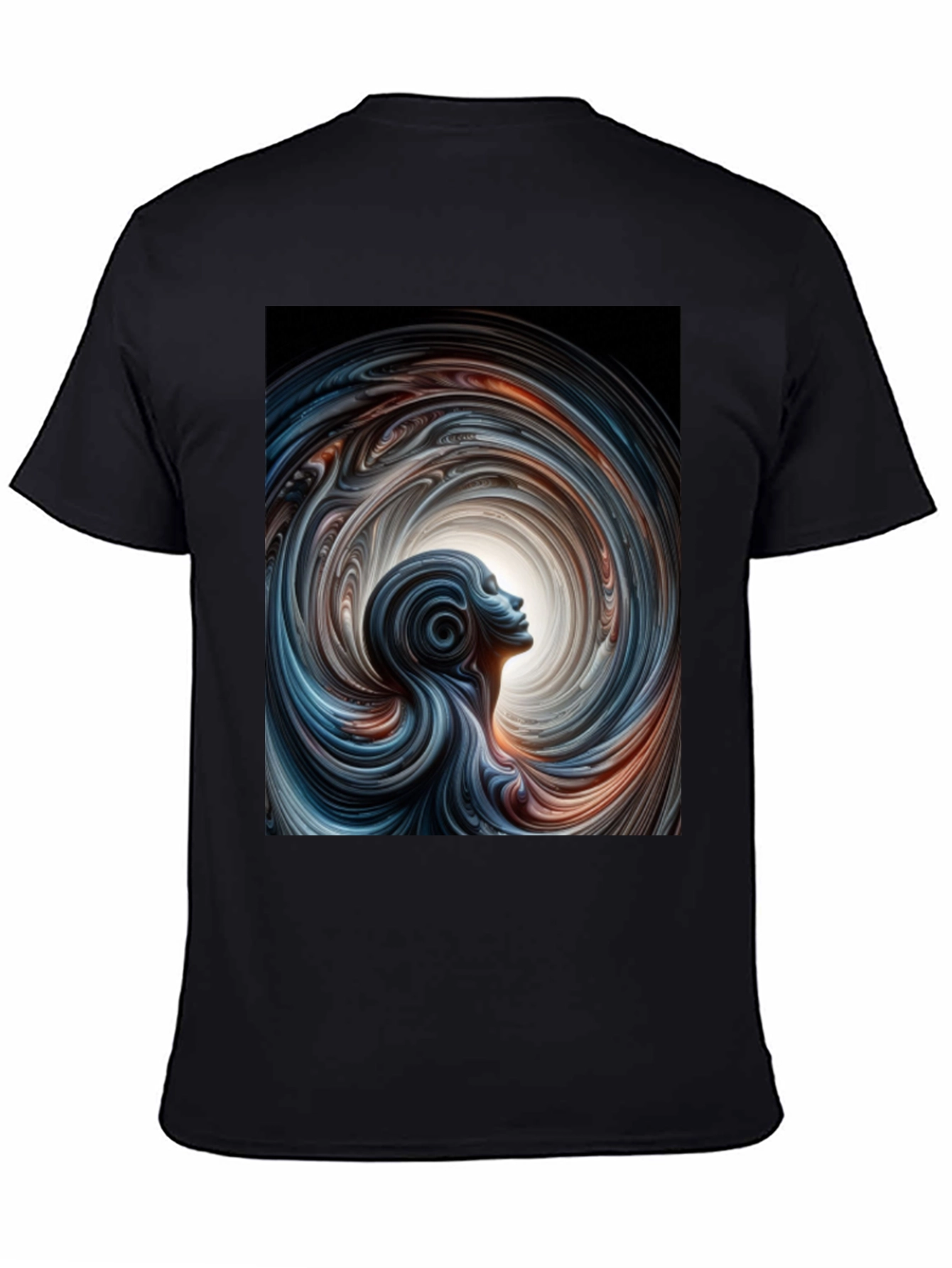 Abstract Vortex Graphic Black T-Shirt