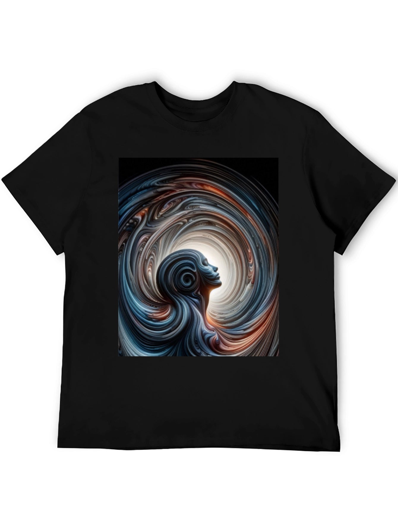 Abstract Vortex Graphic Black T-Shirt