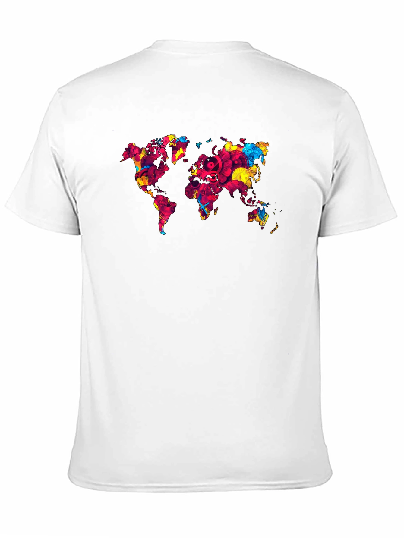 World Map Graphic Print Mens Black T-Shirt