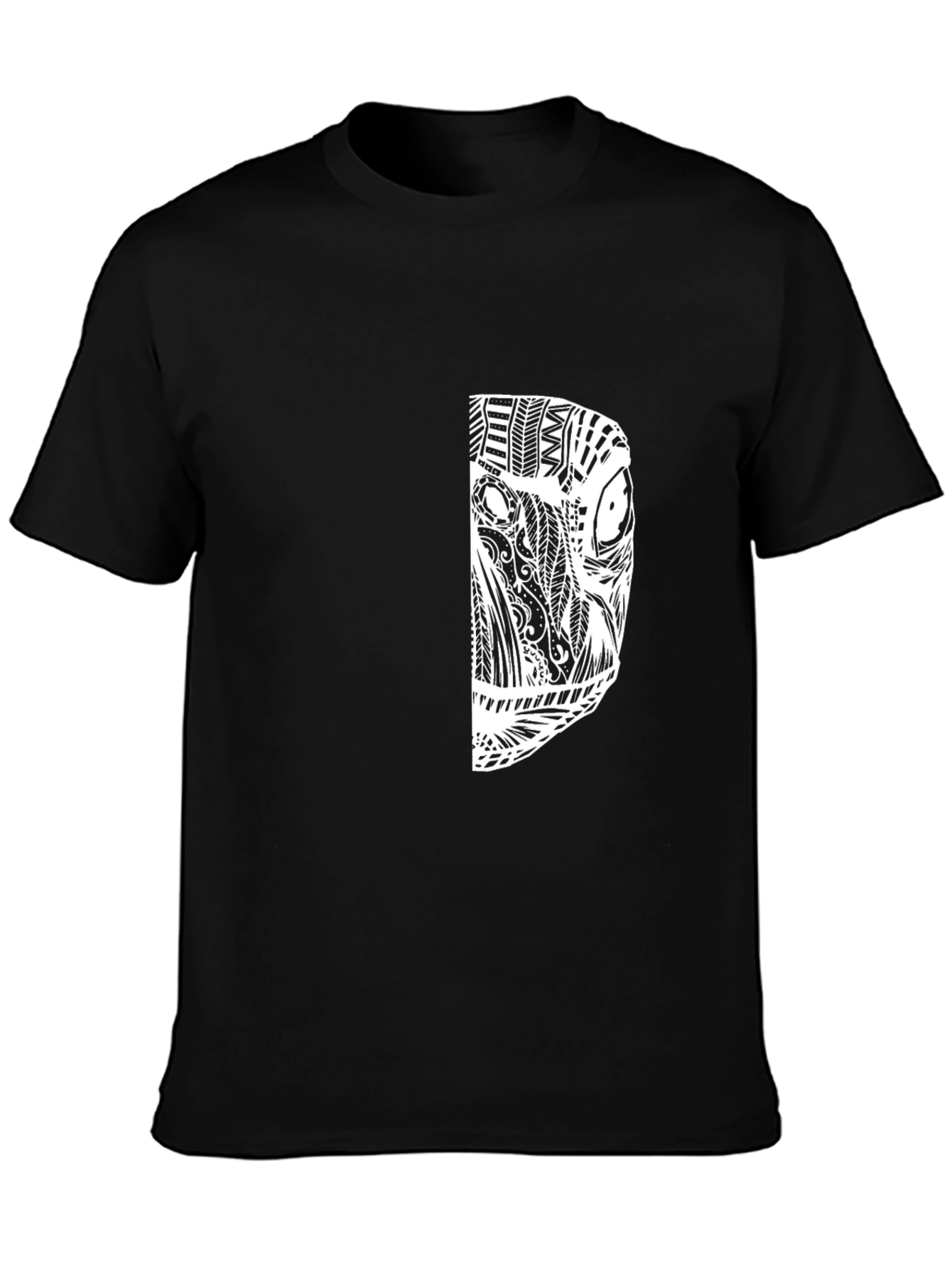 Tribal Design Black Cotton Tee