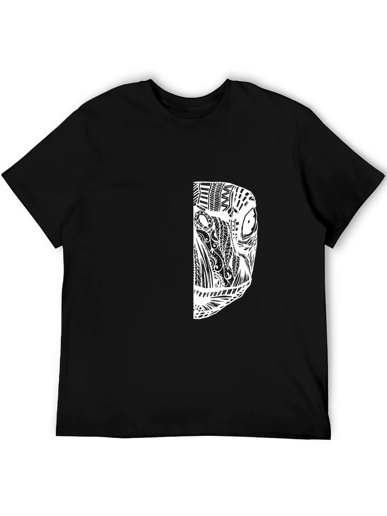 Tribal Design Black Cotton Tee