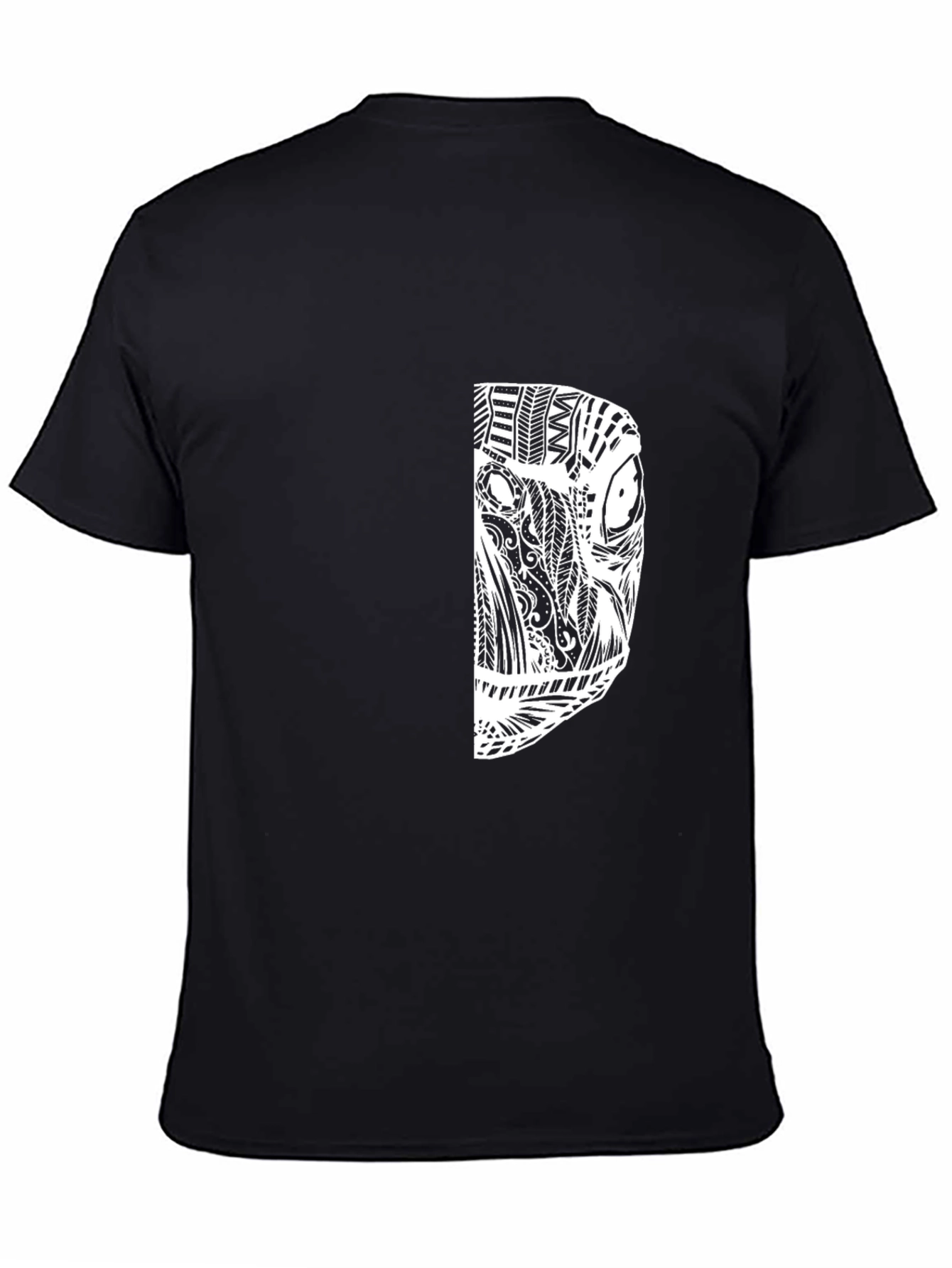 Tribal Design Black Cotton Tee