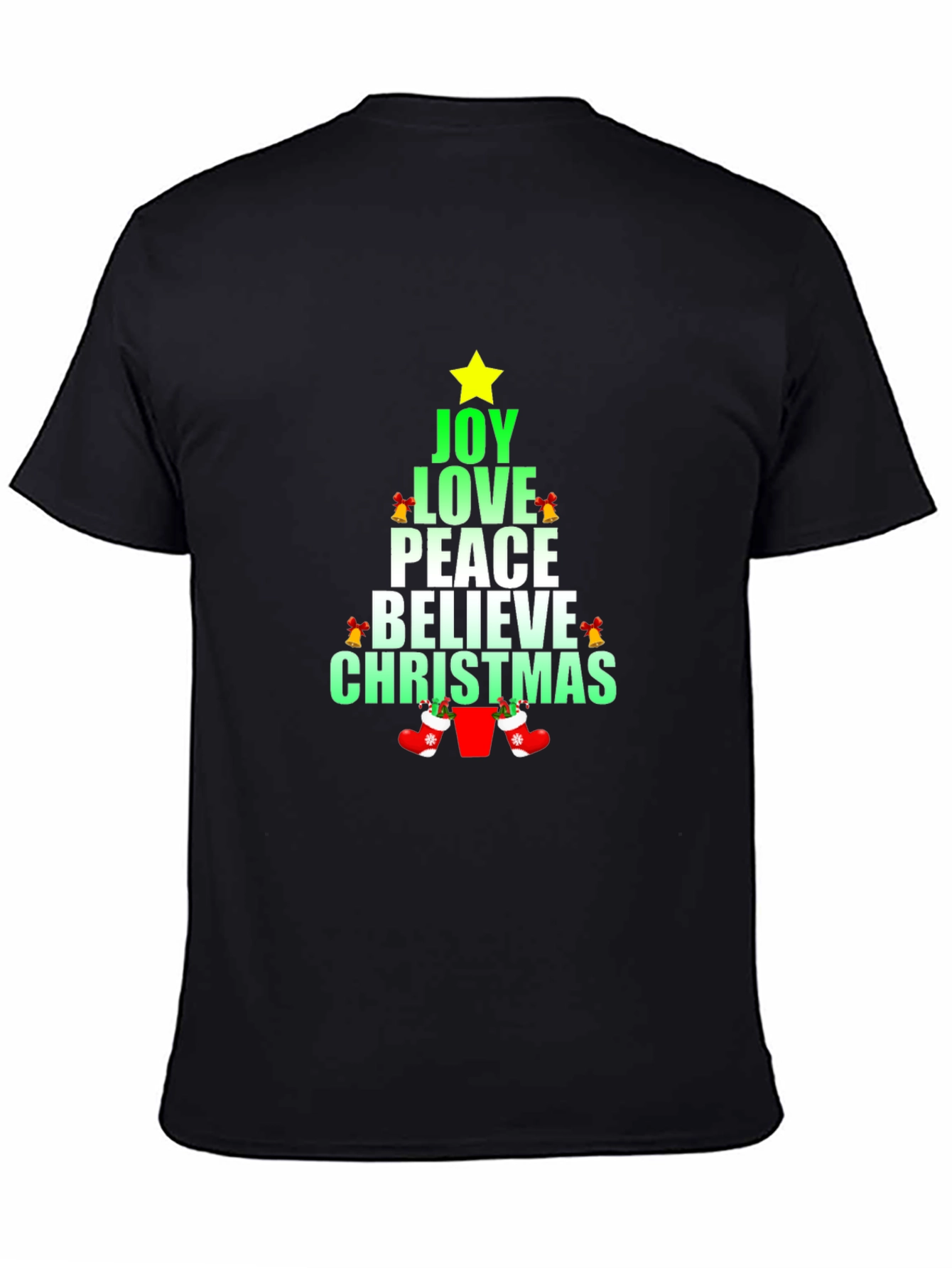 Festive Christmas Tree Word Art T-Shirt