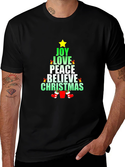 Festive Christmas Tree Word Art T-Shirt