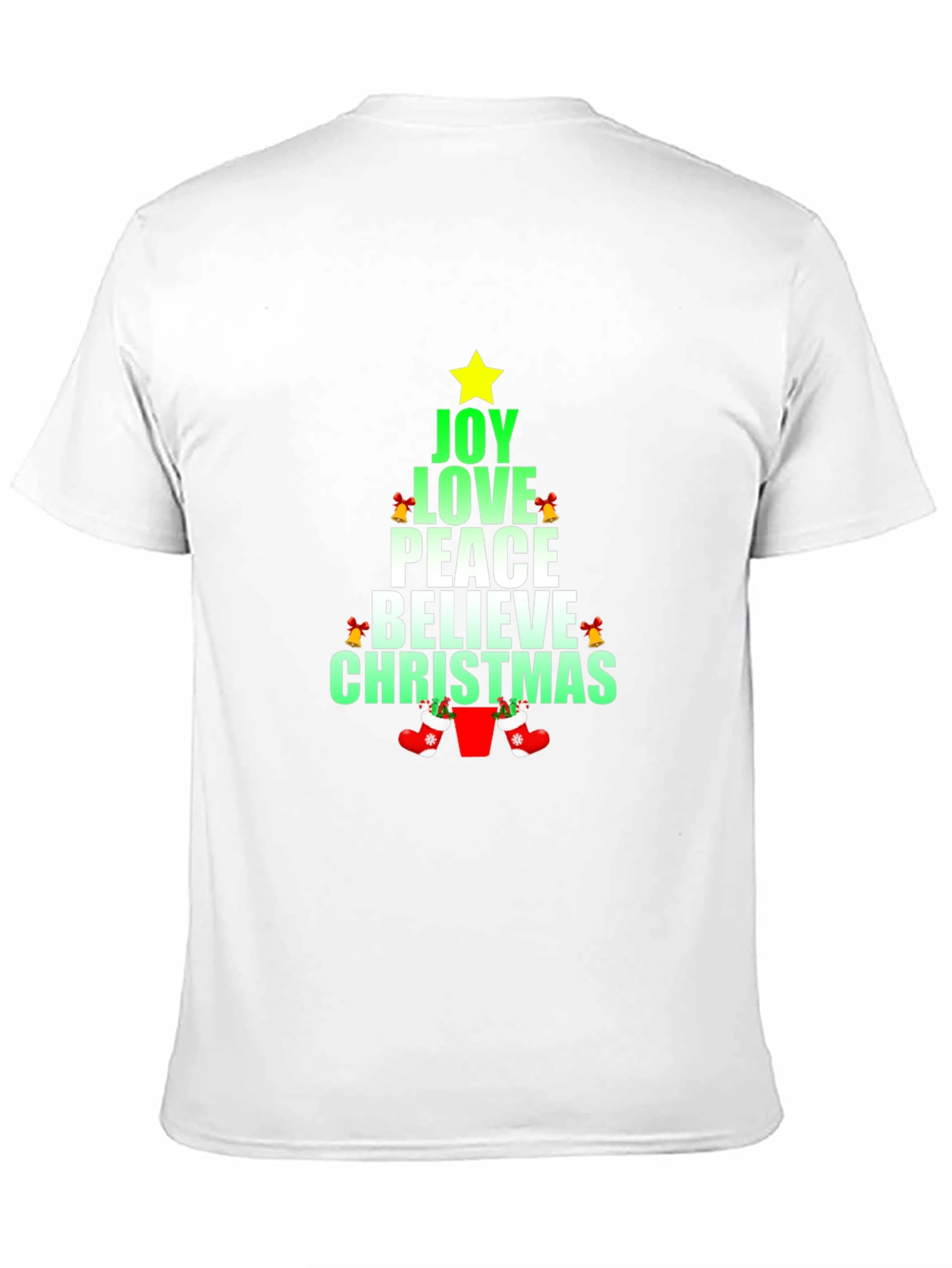 Festive Christmas Tree Word Art T-Shirt