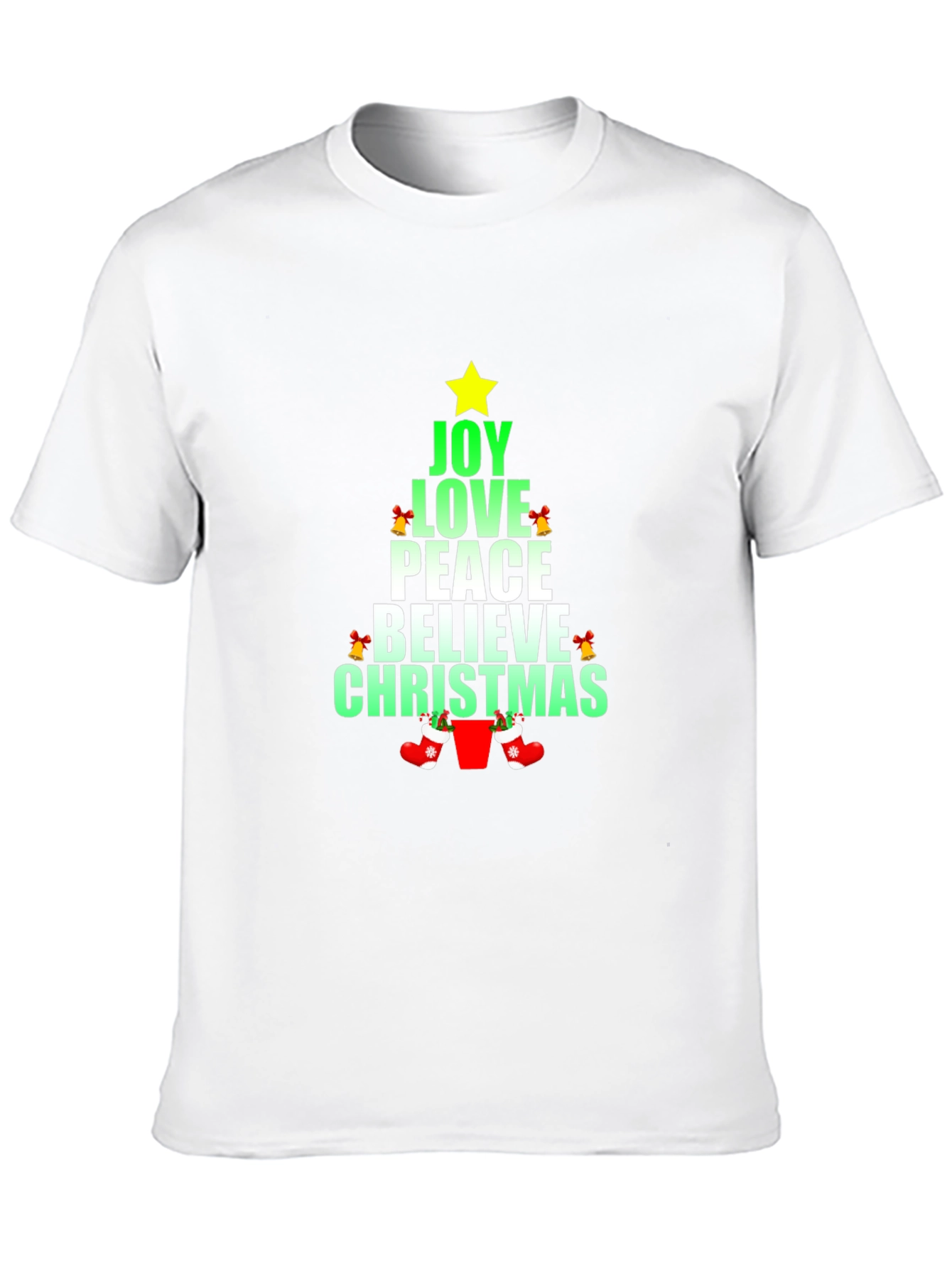 Festive Christmas Tree Word Art T-Shirt