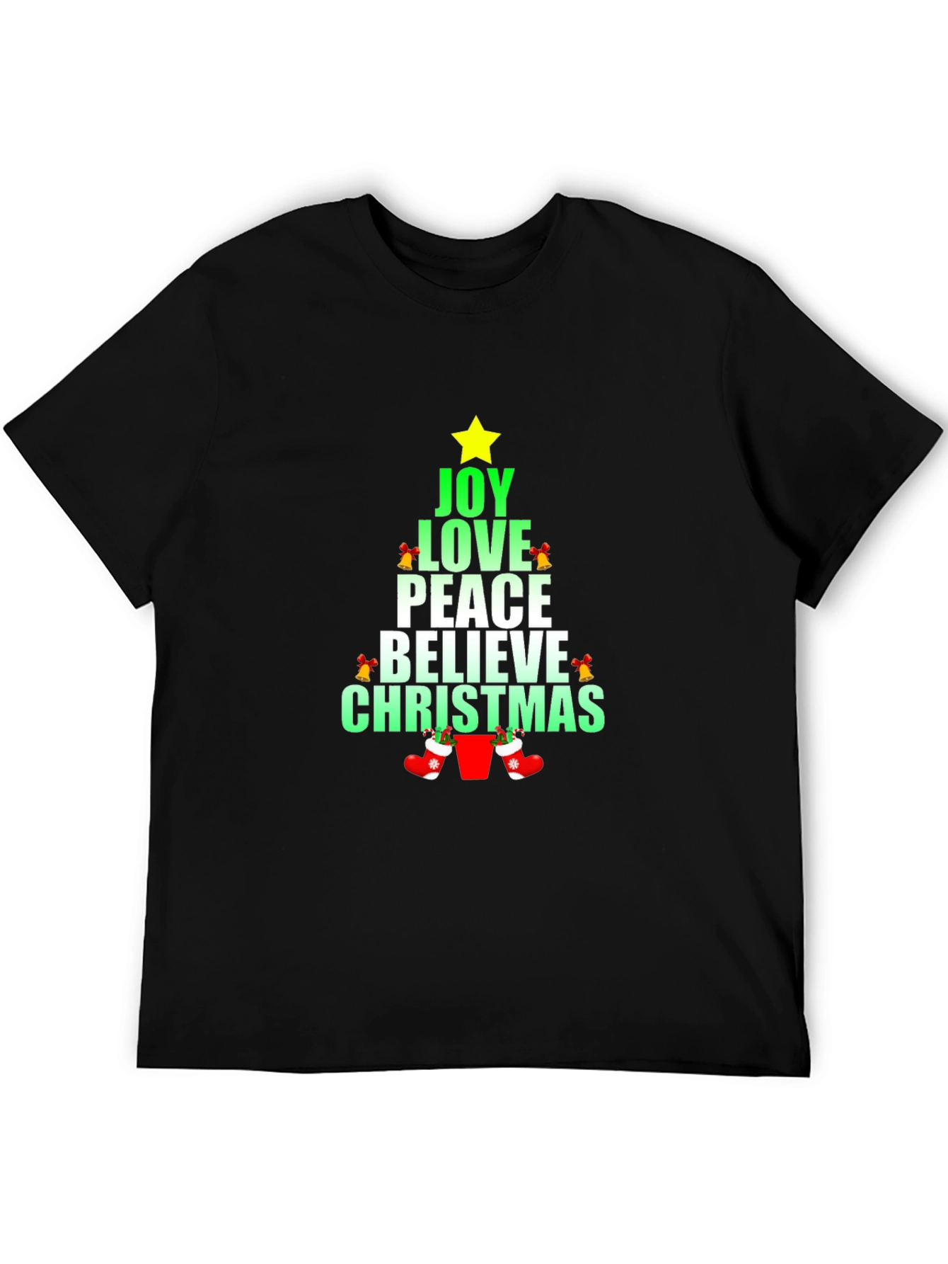 Festive Christmas Tree Word Art T-Shirt