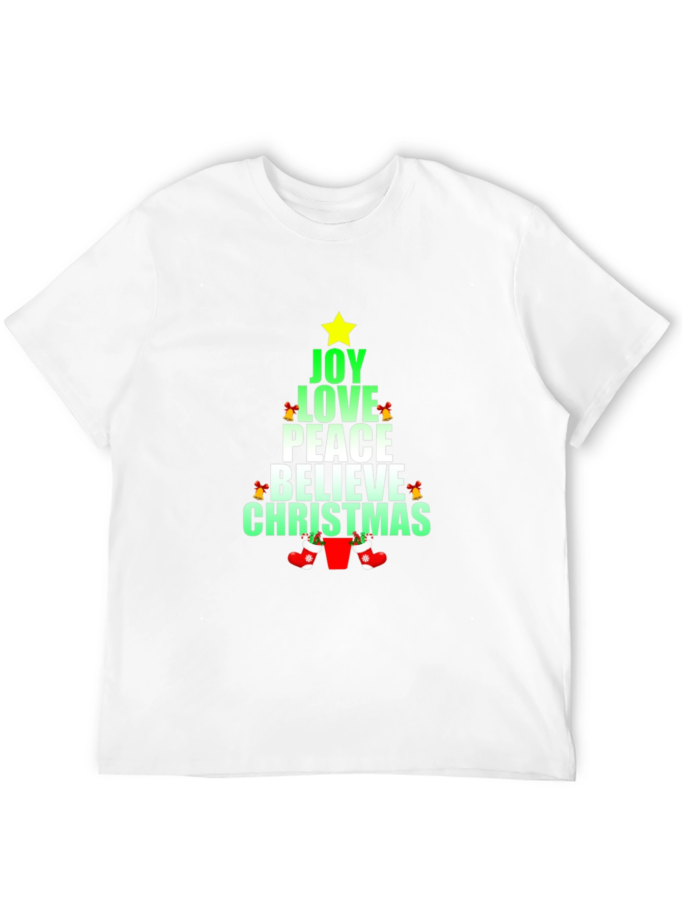 Festive Christmas Tree Word Art T-Shirt