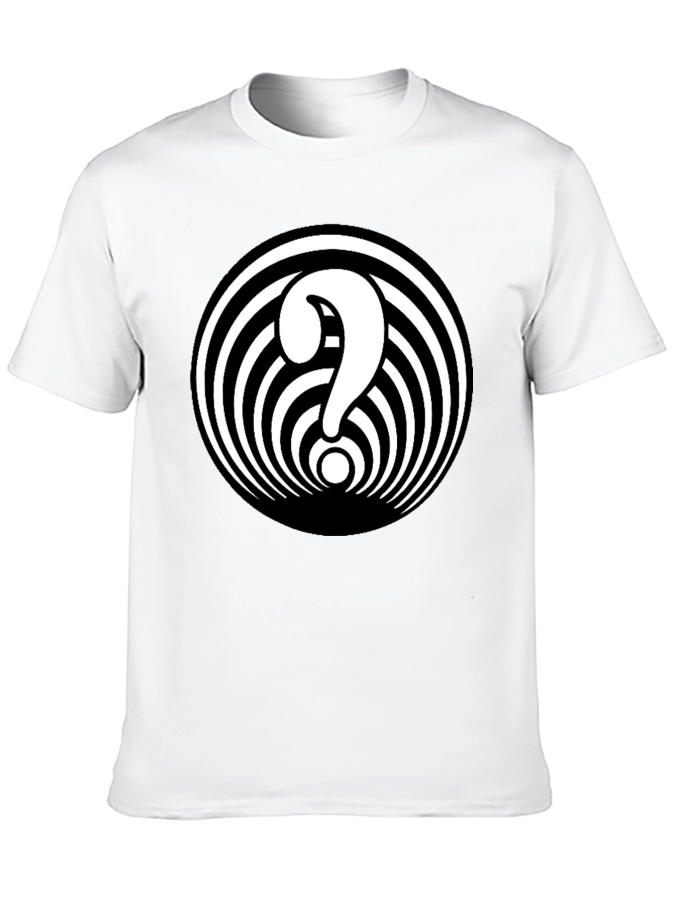 Hypnotic Question Mark Graphic Tee - Black Cotton Blend