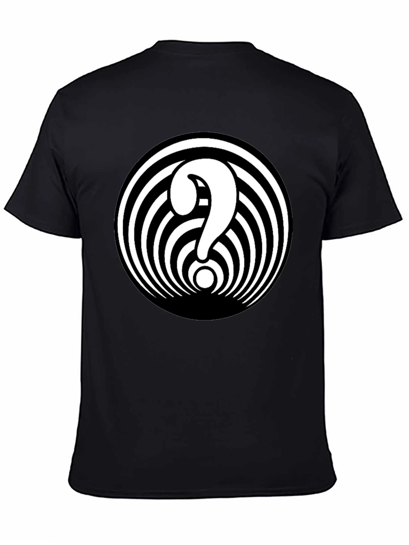 Hypnotic Question Mark Graphic Tee - Black Cotton Blend
