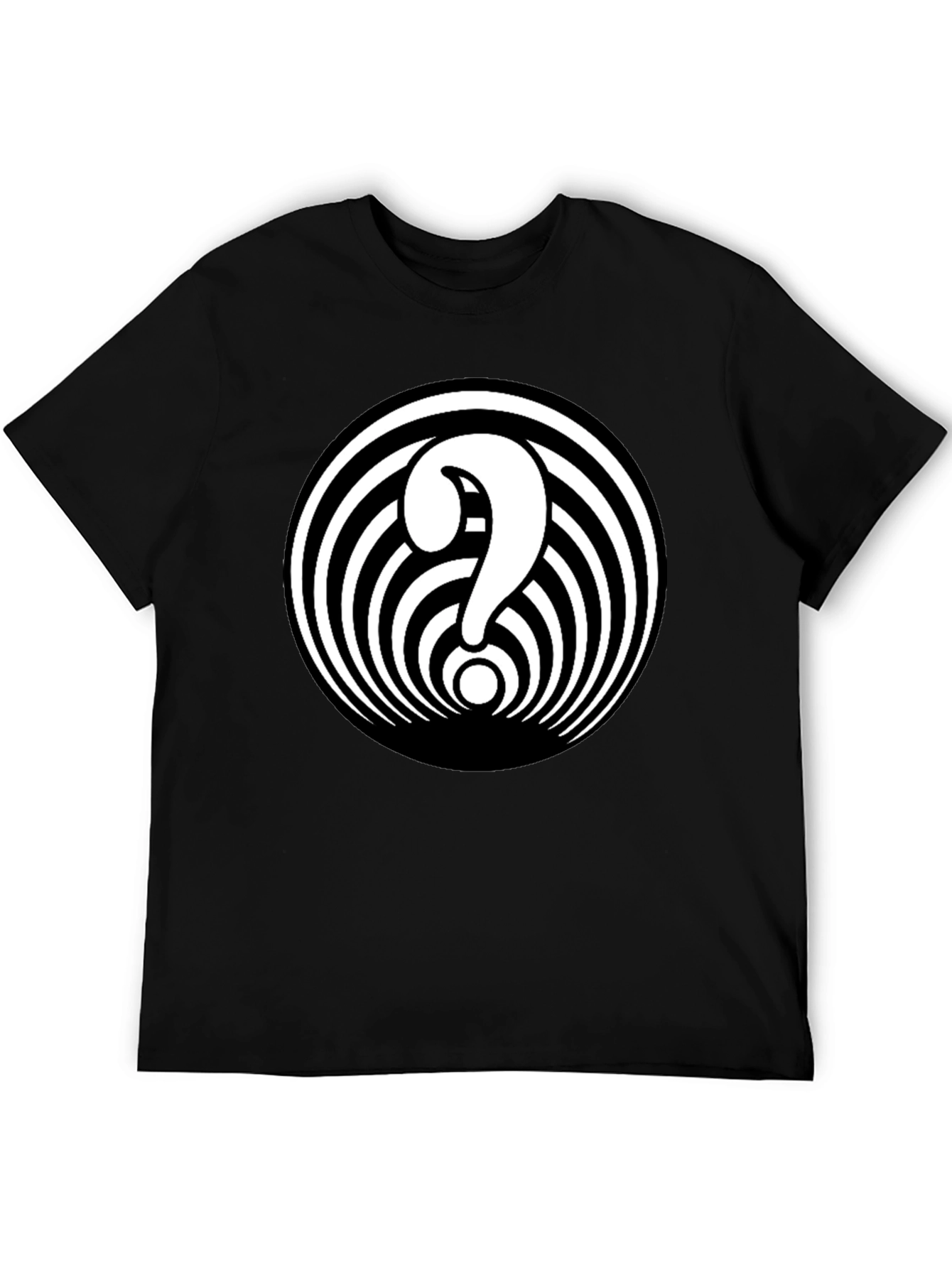 Hypnotic Question Mark Graphic Tee - Black Cotton Blend