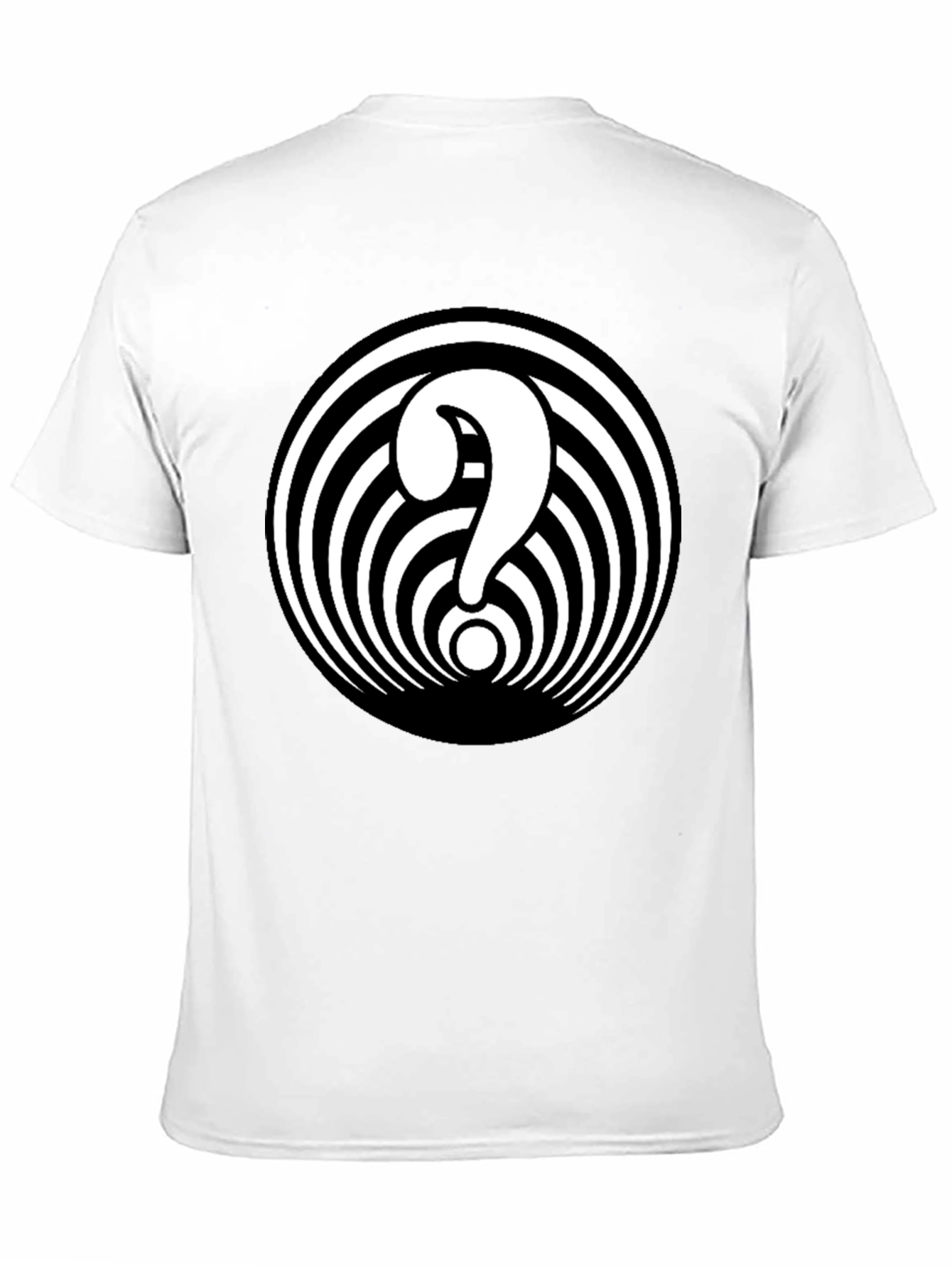 Hypnotic Question Mark Graphic Tee - Black Cotton Blend