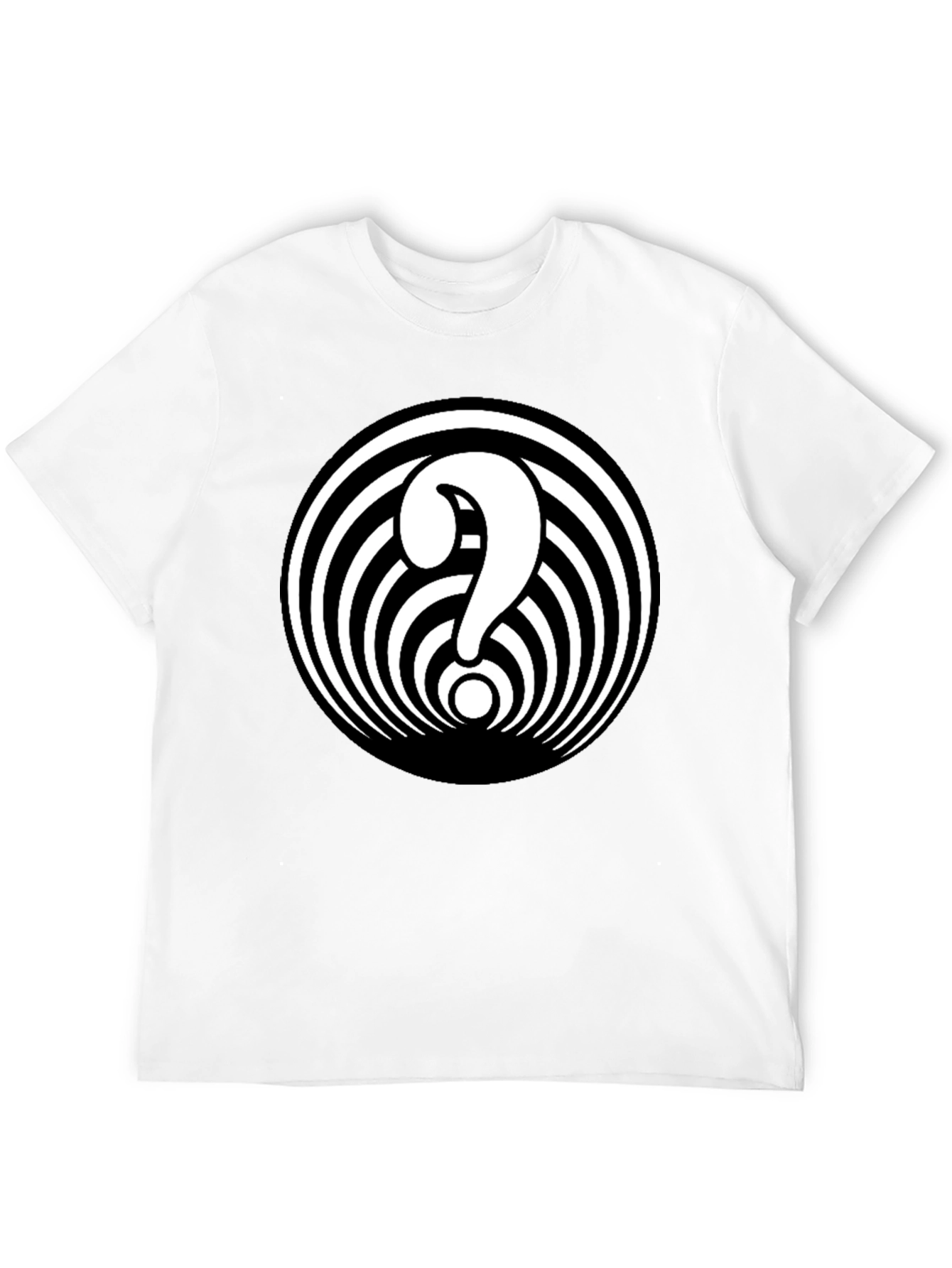 Hypnotic Question Mark Graphic Tee - Black Cotton Blend