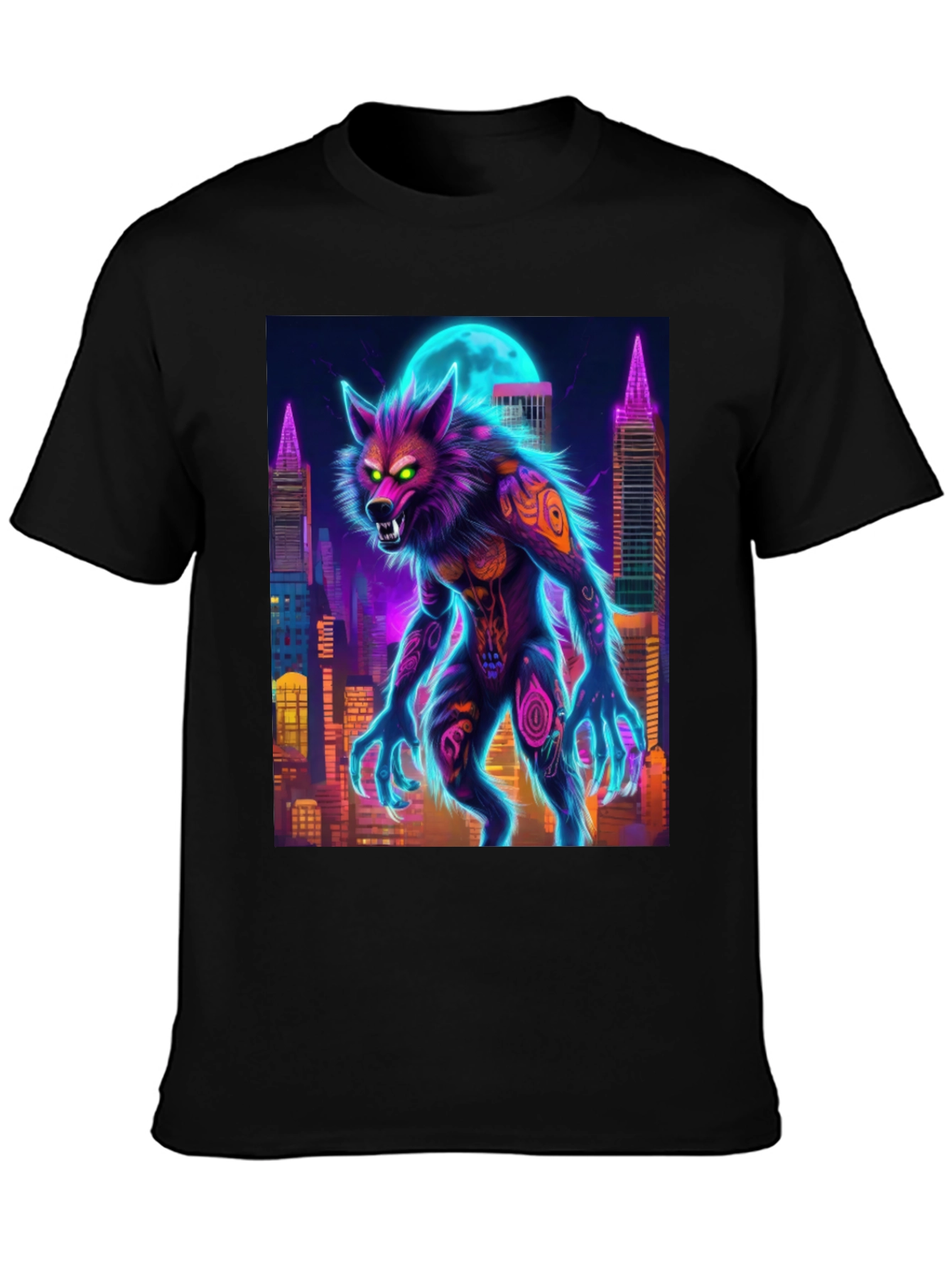 Neon Werewolf Graphic Tee