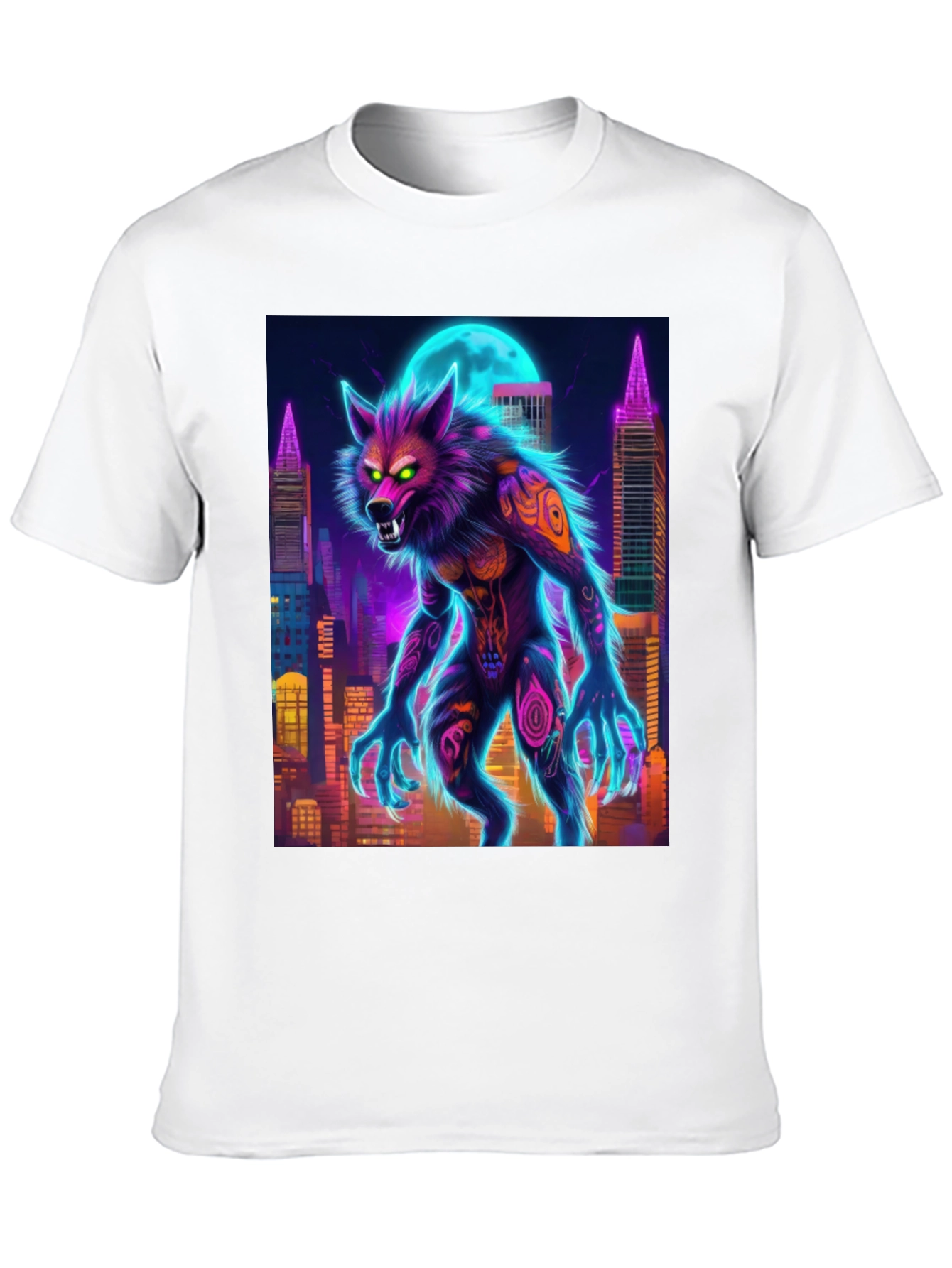 Neon Werewolf Graphic Tee