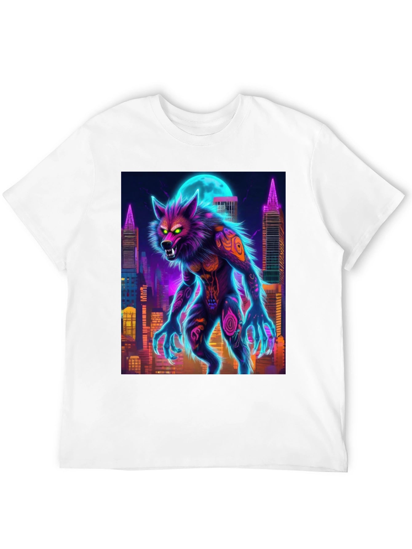 Neon Werewolf Graphic Tee