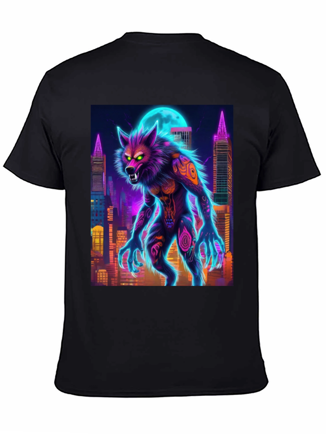 Neon Werewolf Graphic Tee