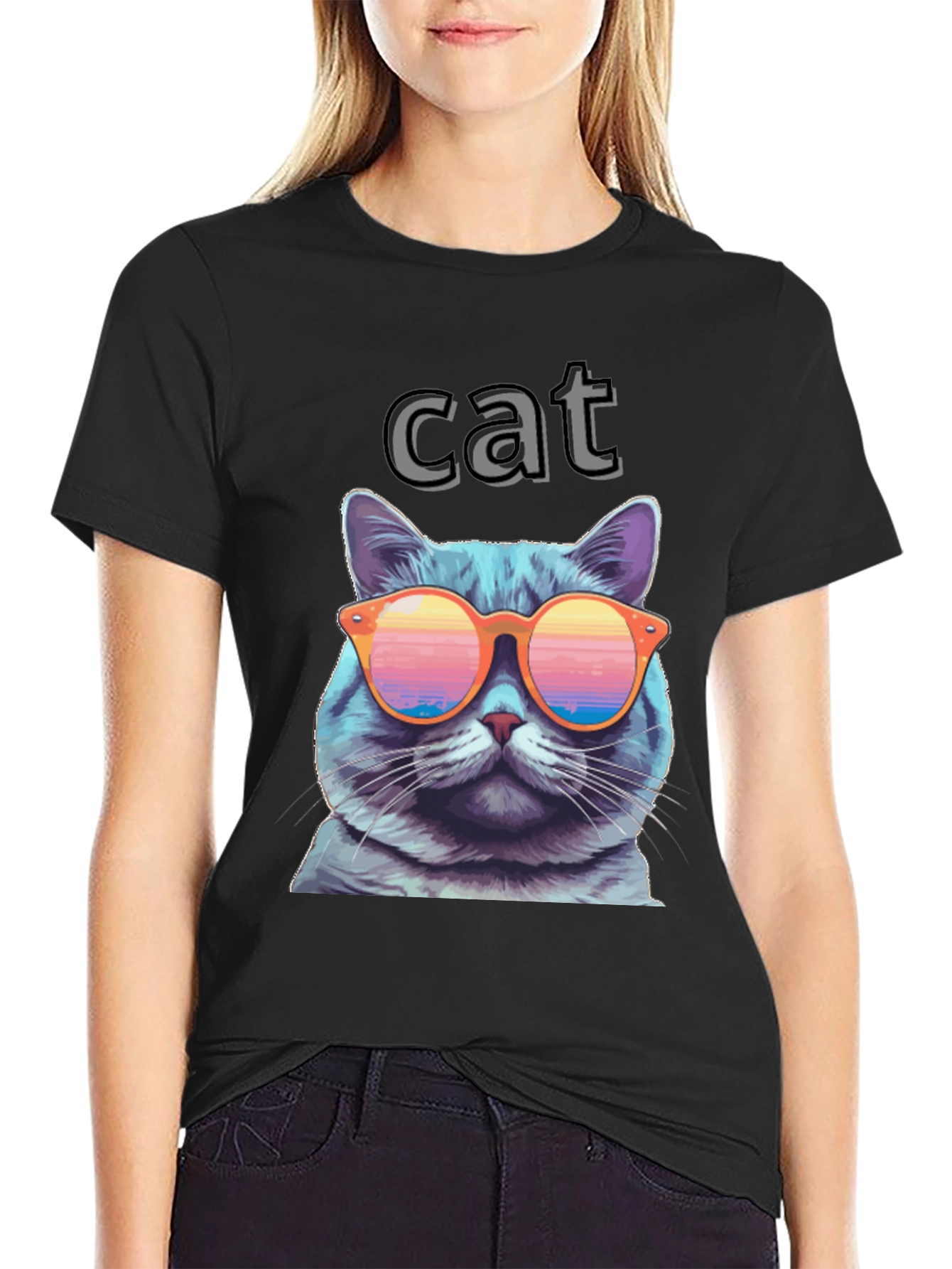 Cool Cat T-Shirt with Sunglasses - Fun Graphic Tee