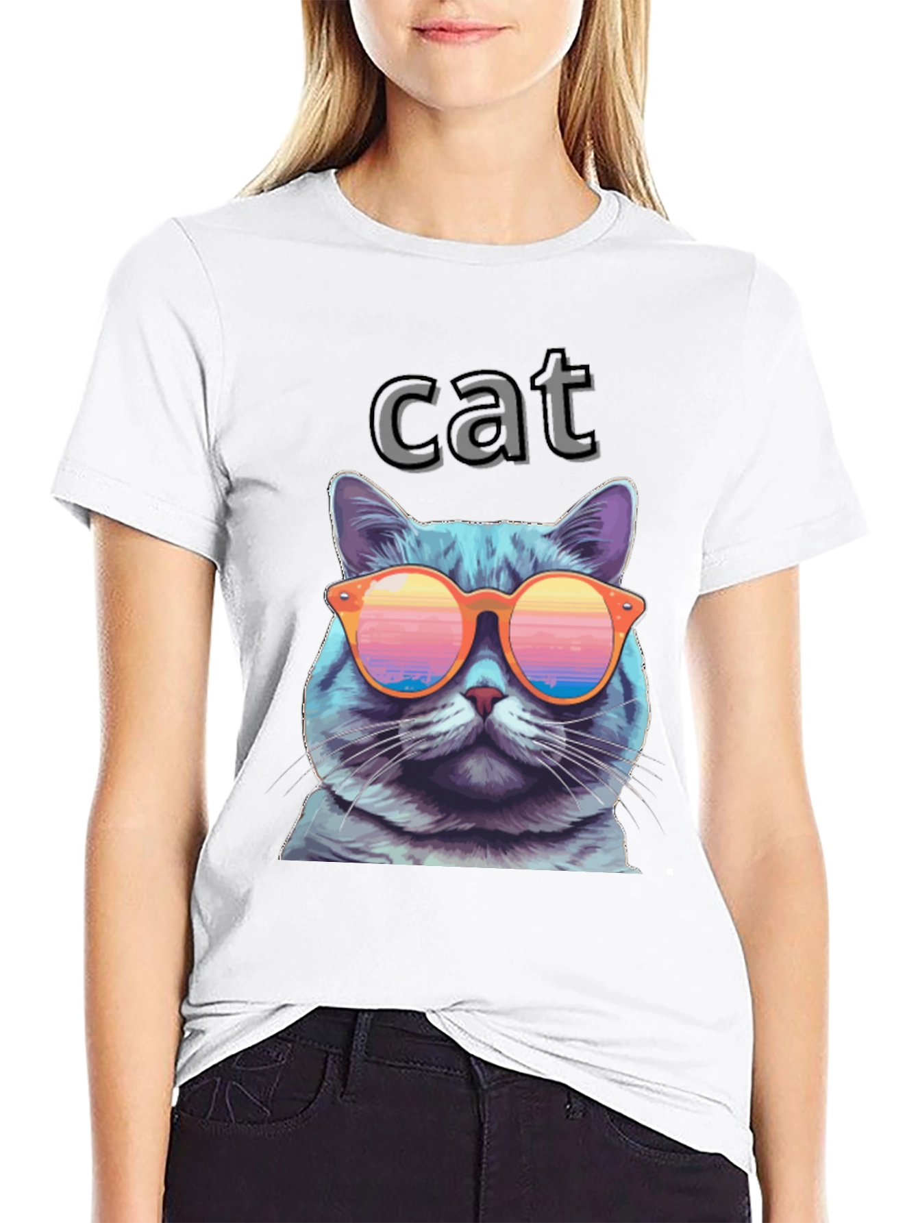 Cool Cat T-Shirt with Sunglasses - Fun Graphic Tee