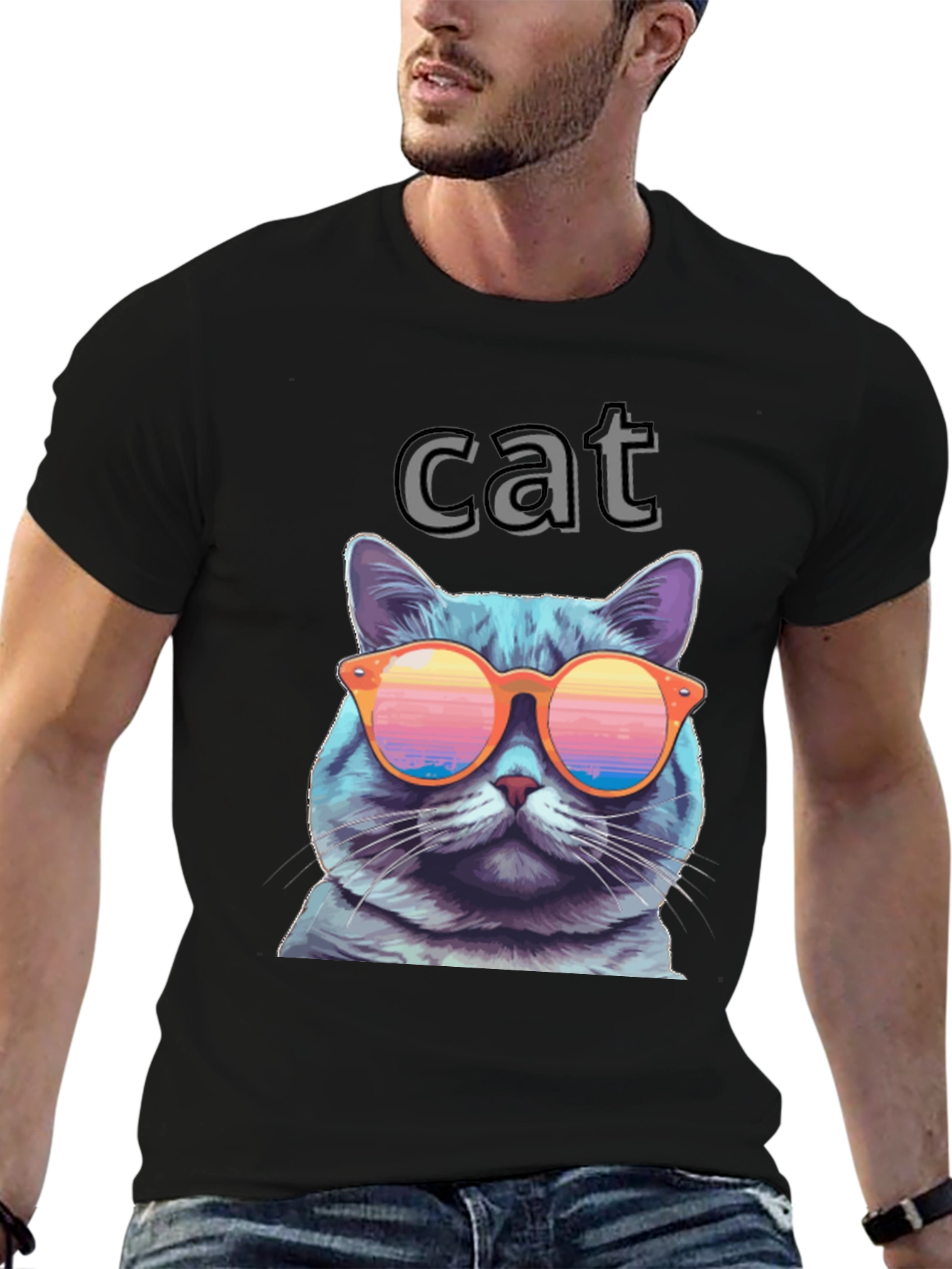Cool Cat T-Shirt with Sunglasses - Fun Graphic Tee