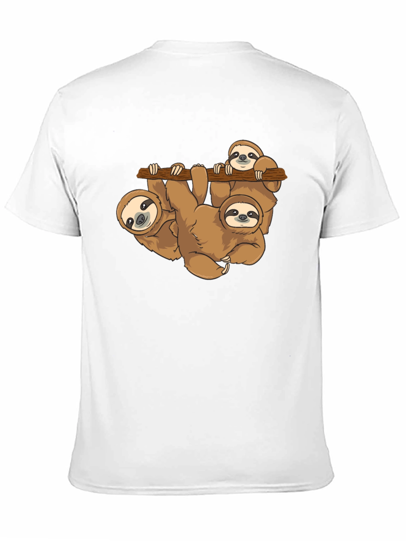 Sloth Family Black T-Shirt