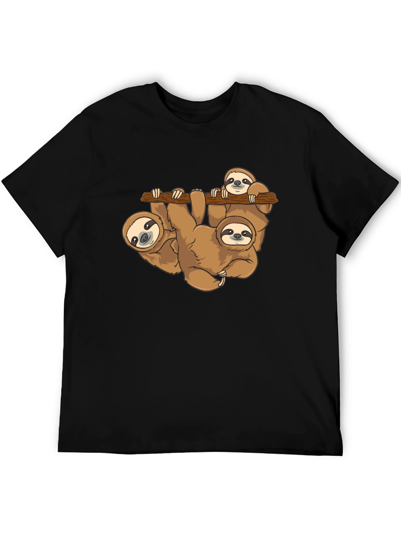 Sloth Family Black T-Shirt