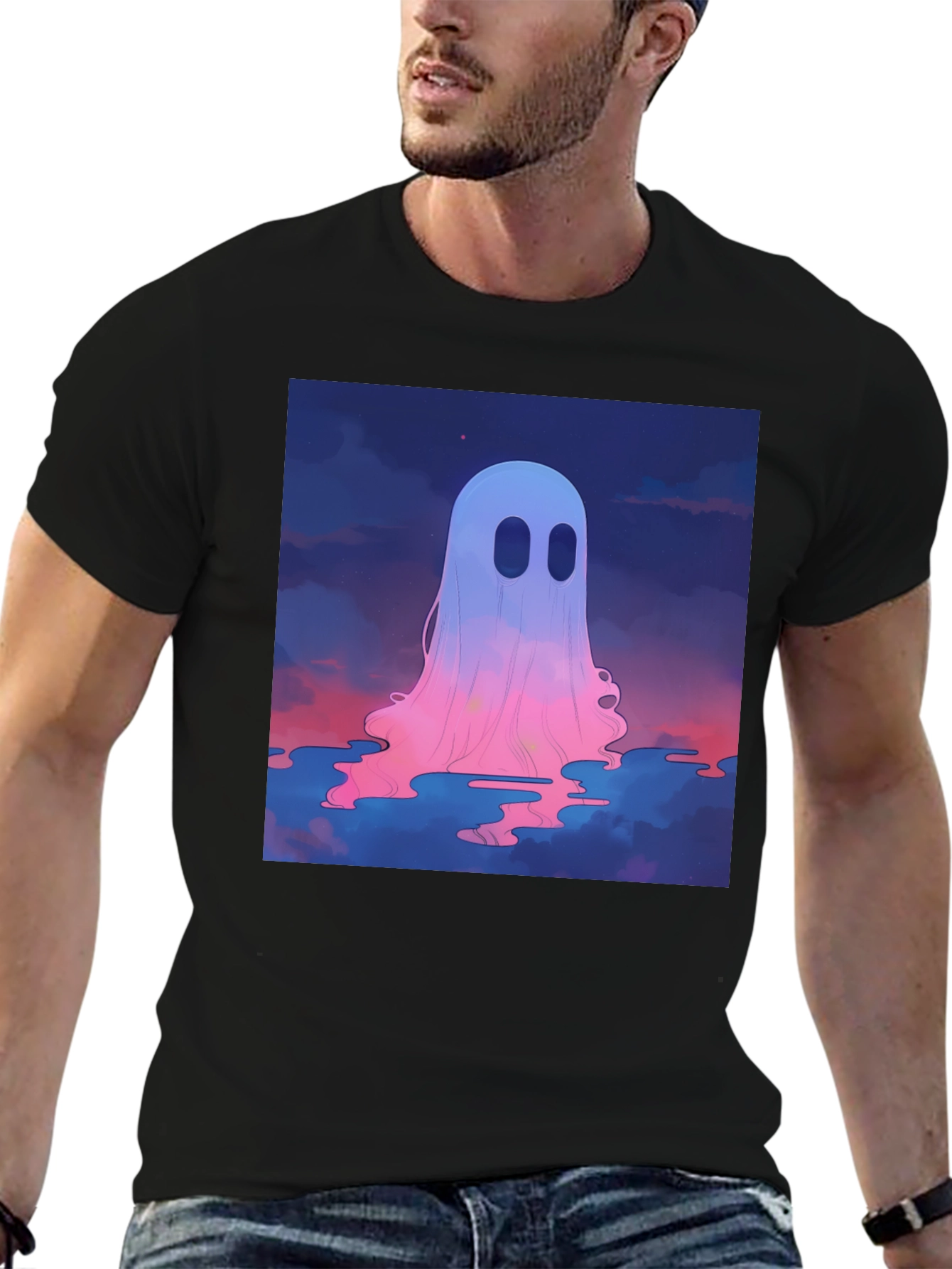 Ghost Graphic Black Tee