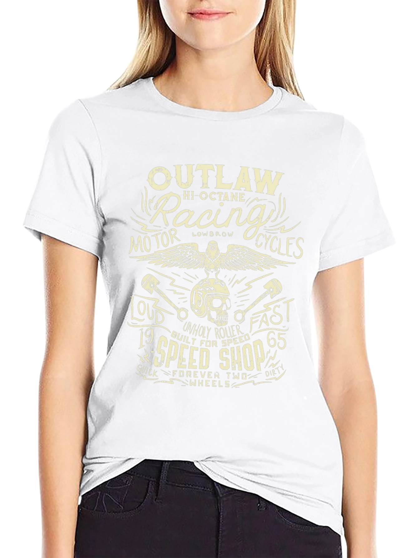 Outlaw Racing Motor Cycles Graphic T-Shirt