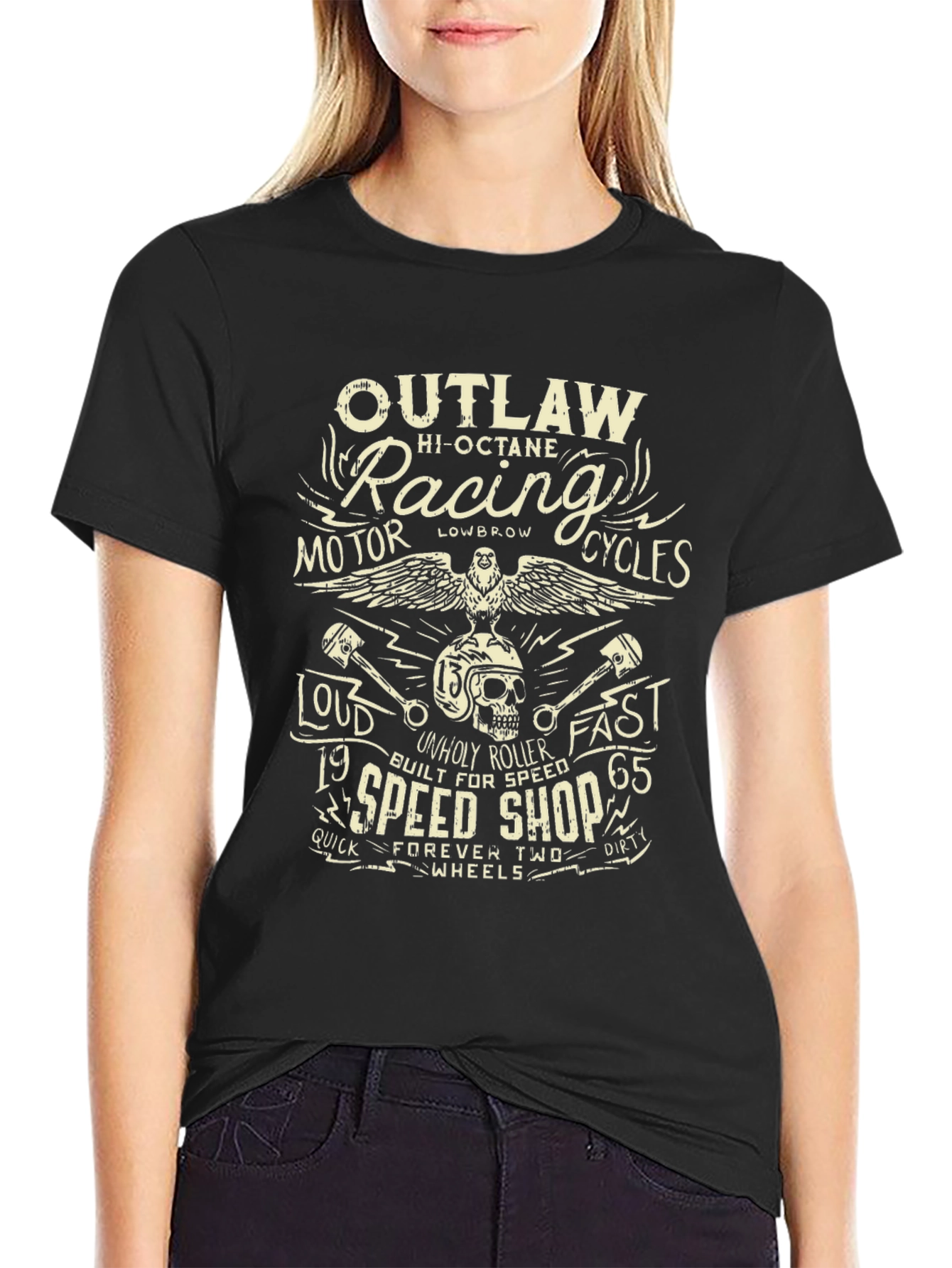 Outlaw Racing Motor Cycles Graphic T-Shirt