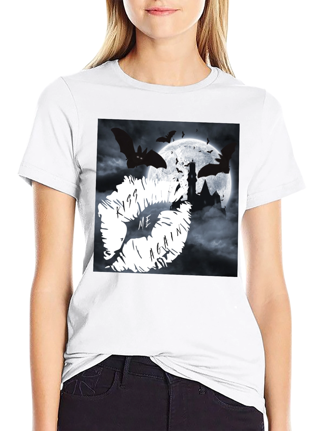 Kiss Me Again Bats & Castle Graphic Tee