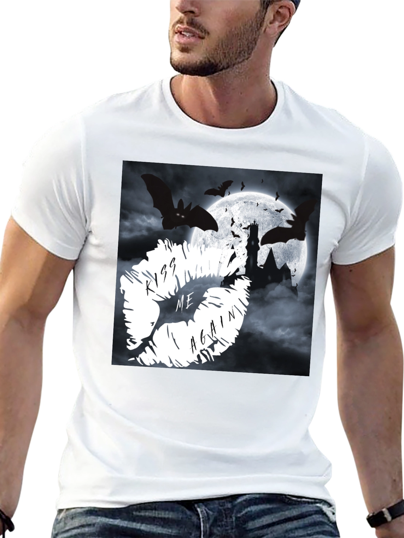 Kiss Me Again Bats & Castle Graphic Tee