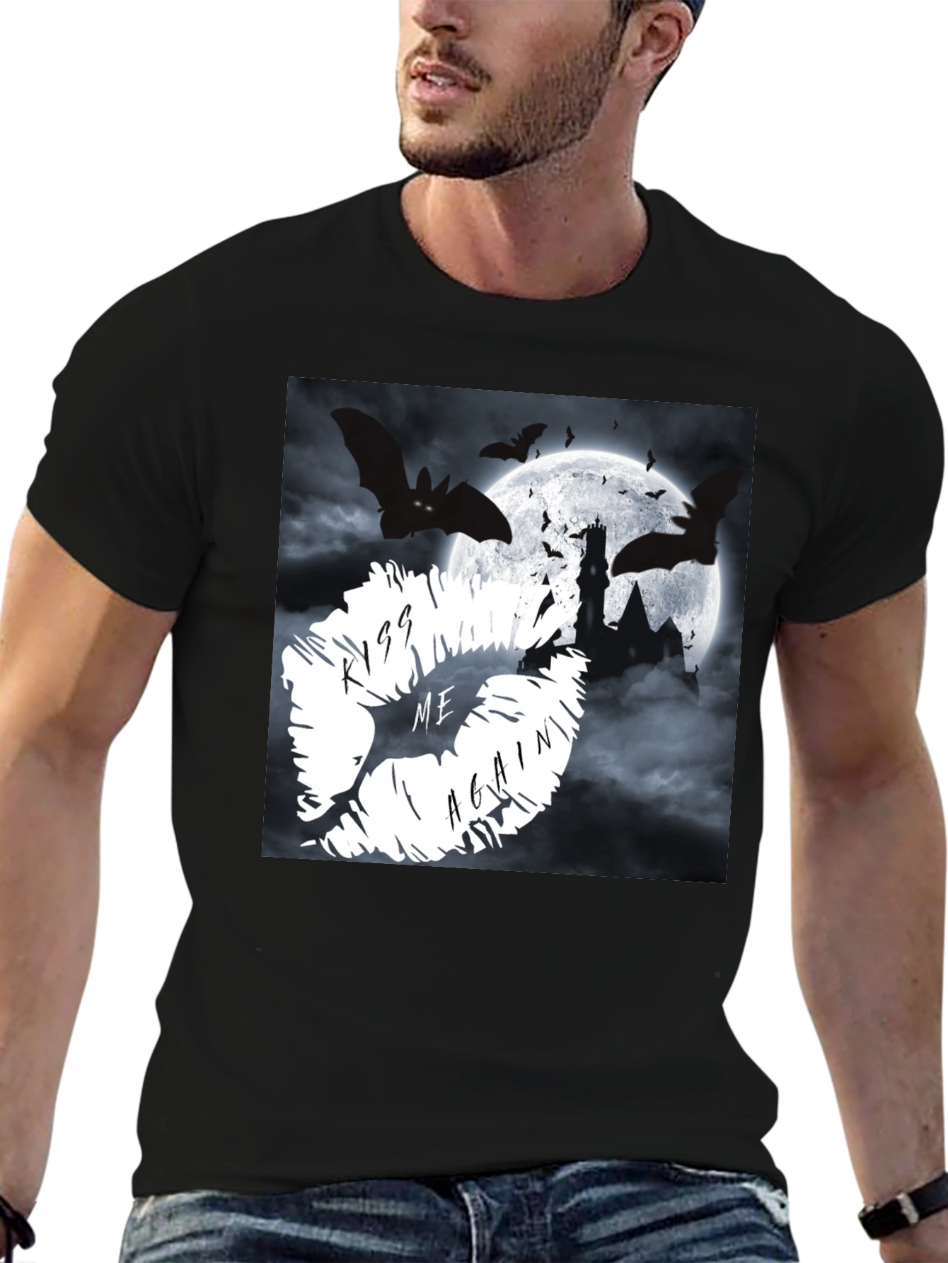 Kiss Me Again Bats & Castle Graphic Tee