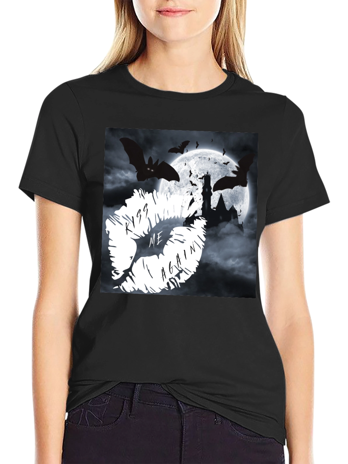 Kiss Me Again Bats & Castle Graphic Tee