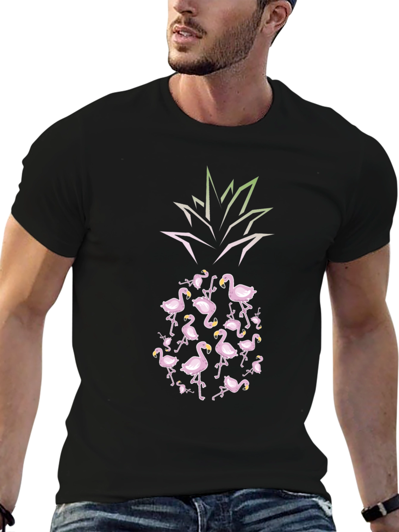 Flamingo Pineapple Graphic Tee - Tropical Vibes