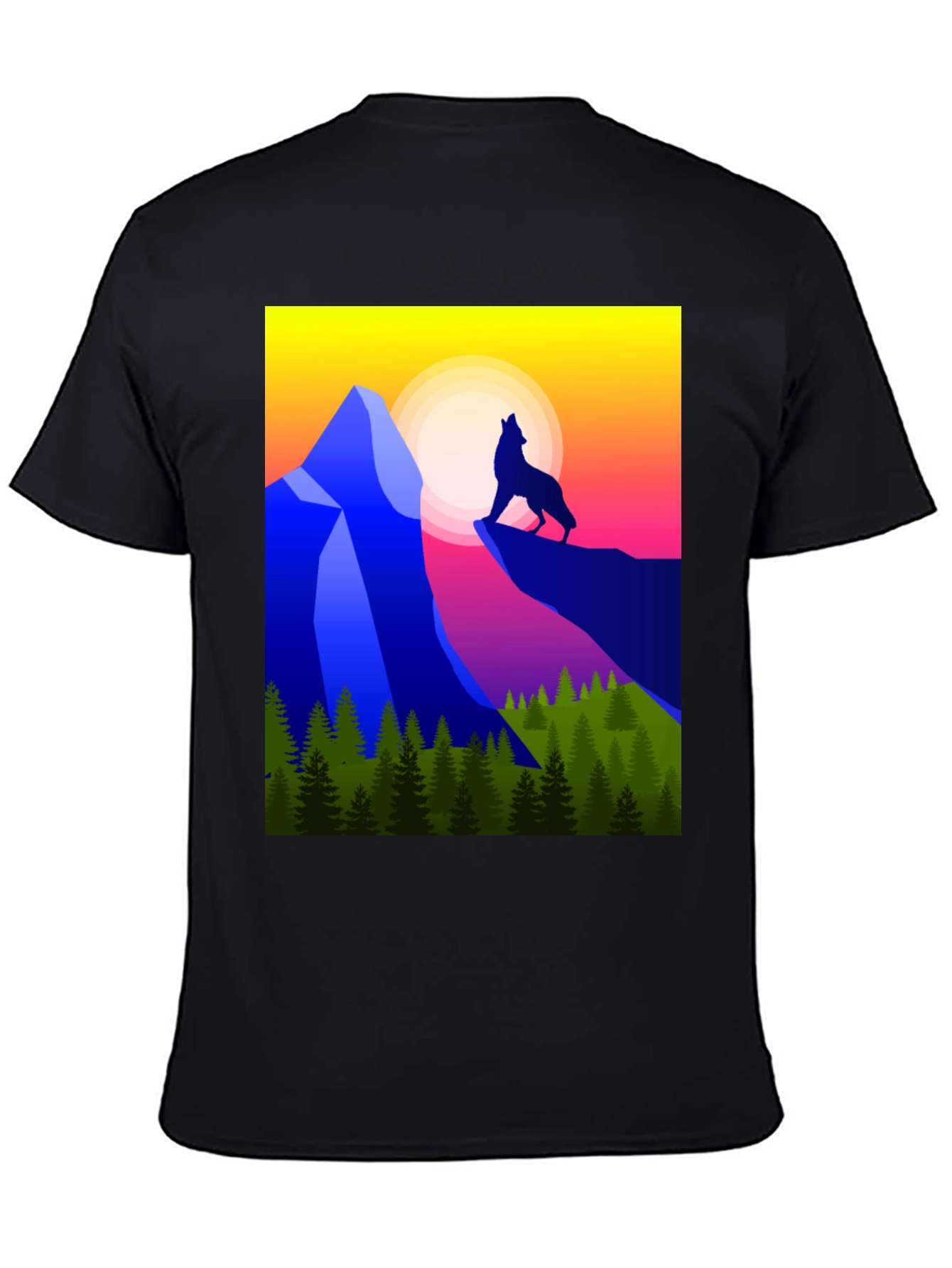 Wolf Howling at Sunset Graphic Tee