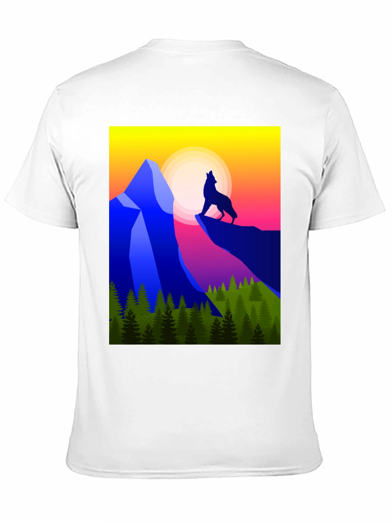 Wolf Howling at Sunset Graphic Tee