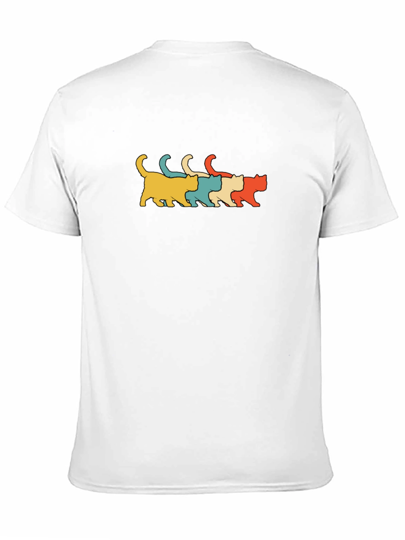 Retro Cat Line Art T-Shirt Black
