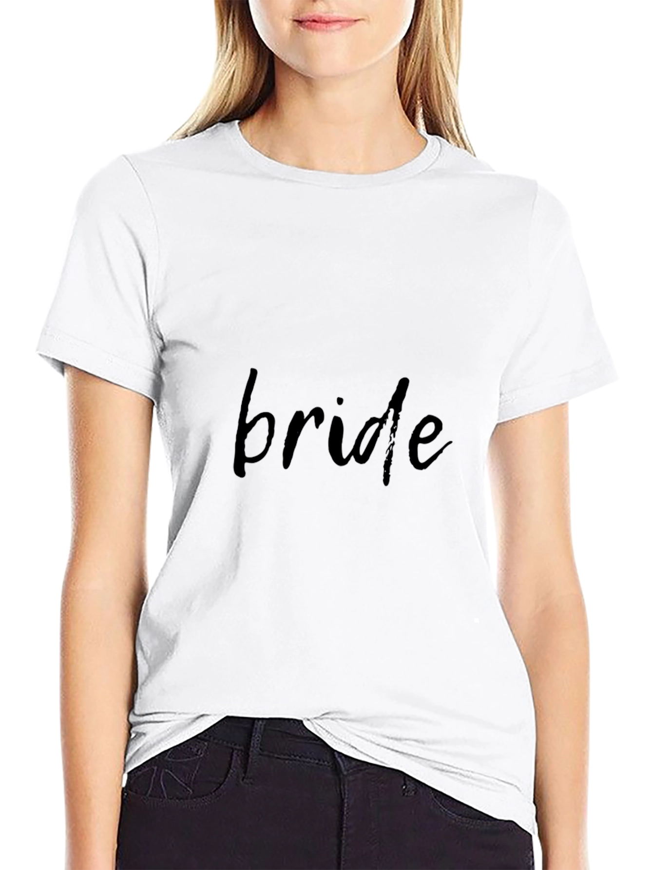 Bride Crew Neck T-Shirt - Black