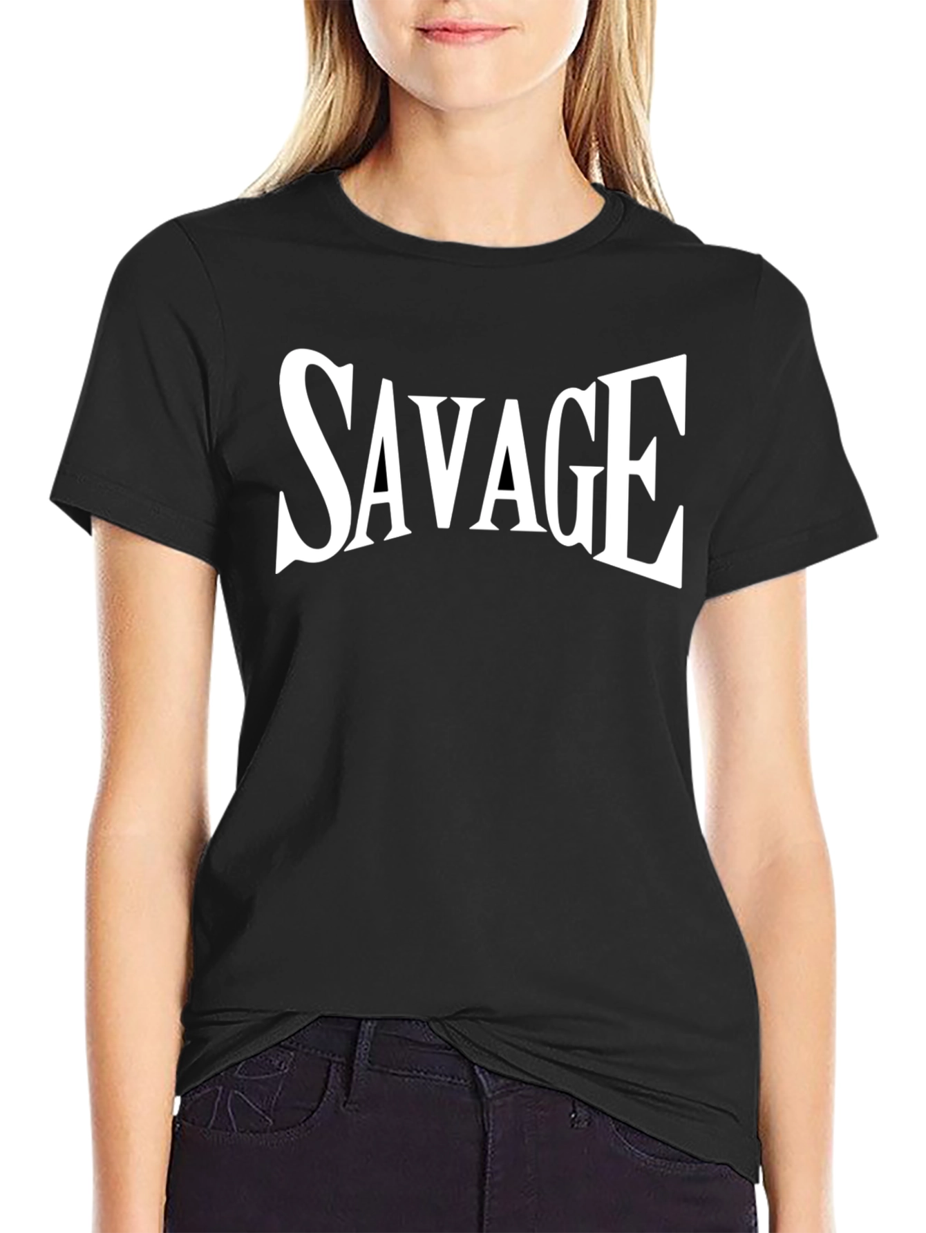 Savage Graphic Tee - Mens Black Crew Neck T-Shirt