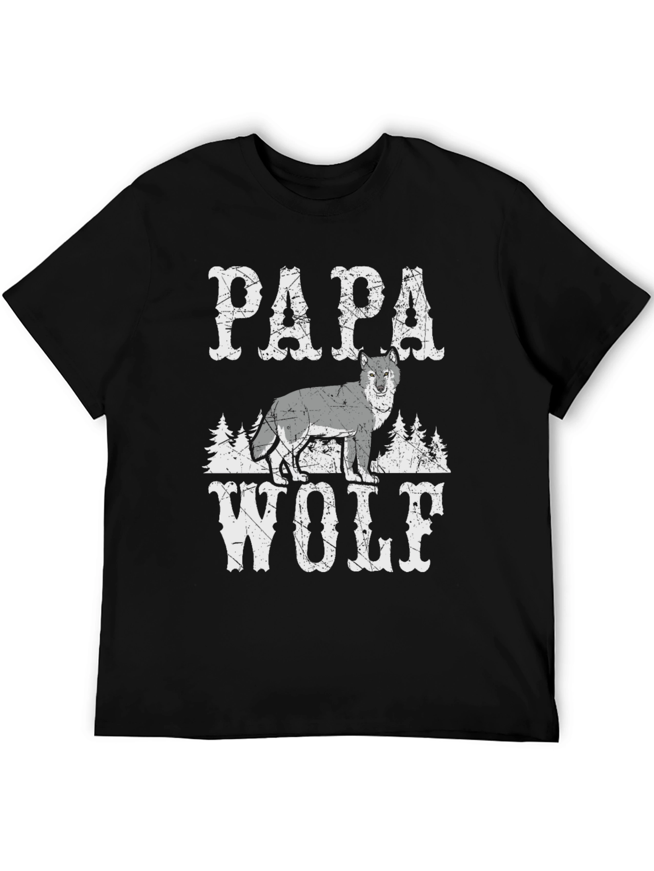 Papa Wolf Graphic Tee - Cool Animal Lover Shirt