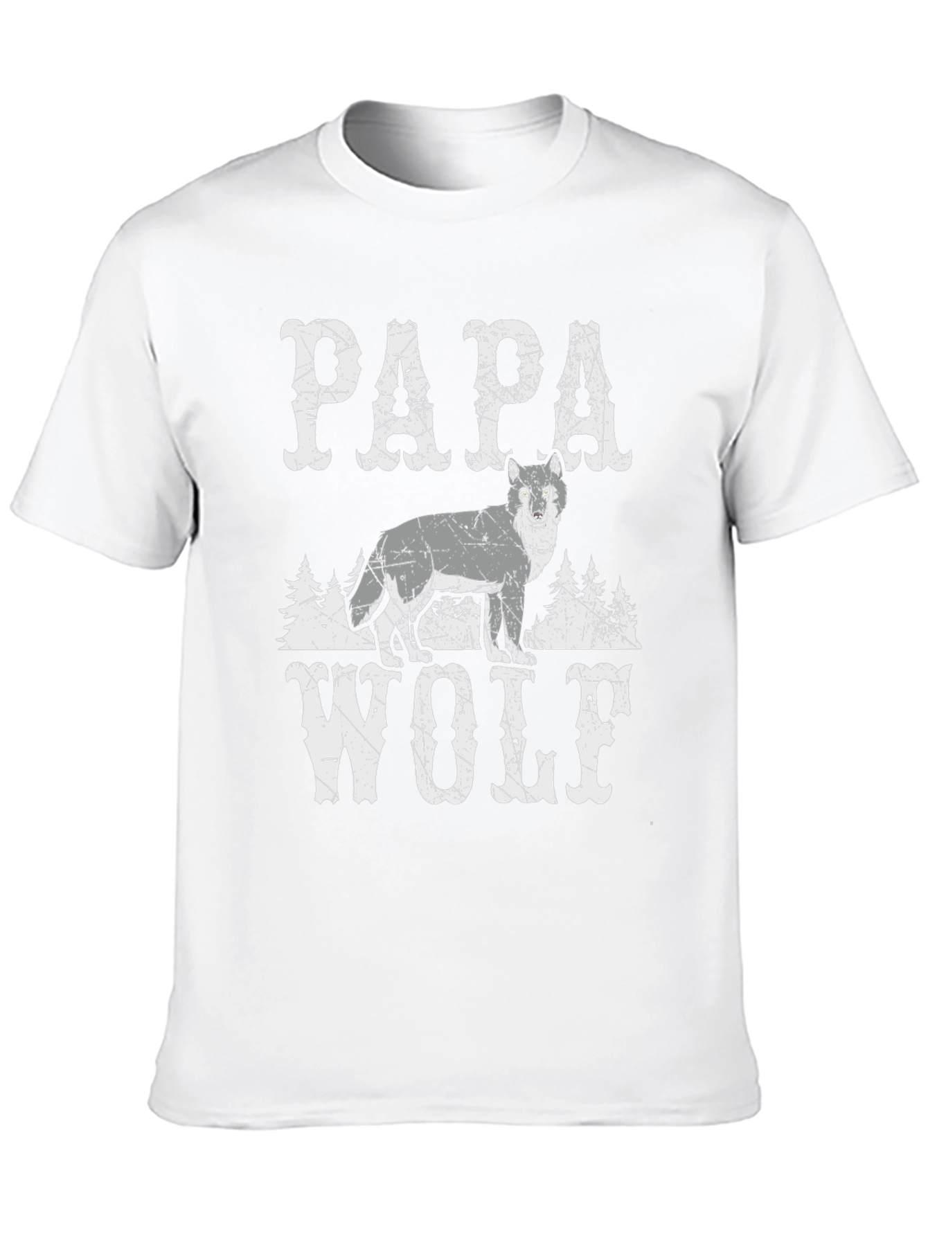 Papa Wolf Graphic Tee - Cool Animal Lover Shirt