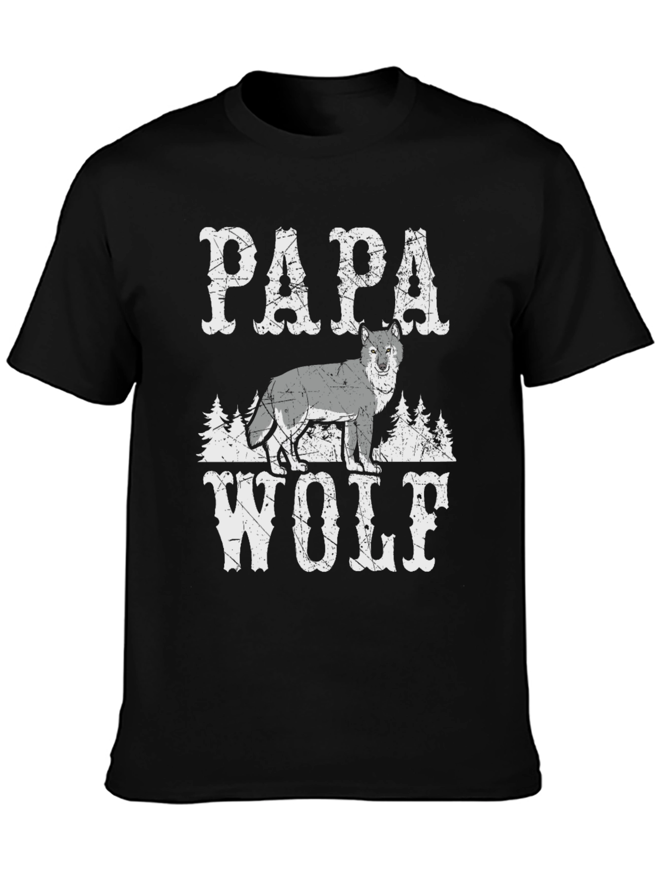 Papa Wolf Graphic Tee - Cool Animal Lover Shirt