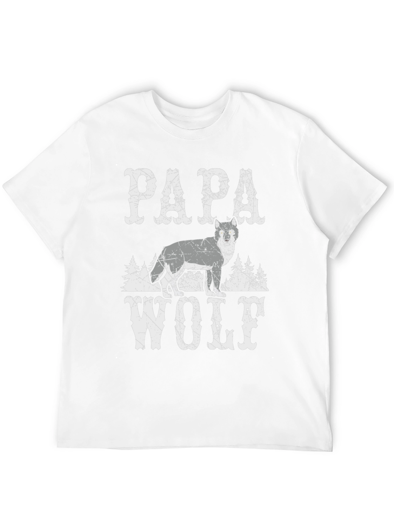 Papa Wolf Graphic Tee - Cool Animal Lover Shirt