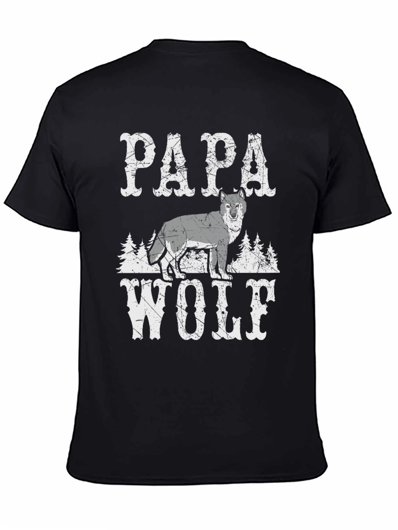 Papa Wolf Graphic Tee - Cool Animal Lover Shirt