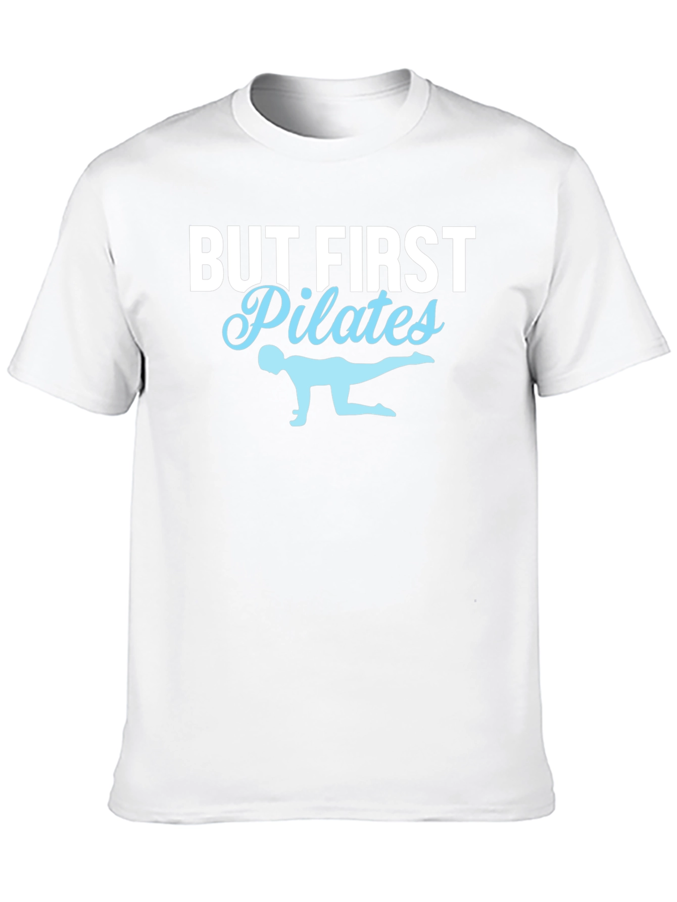 But First Pilates T-Shirt - Black Cotton Fitness Tee