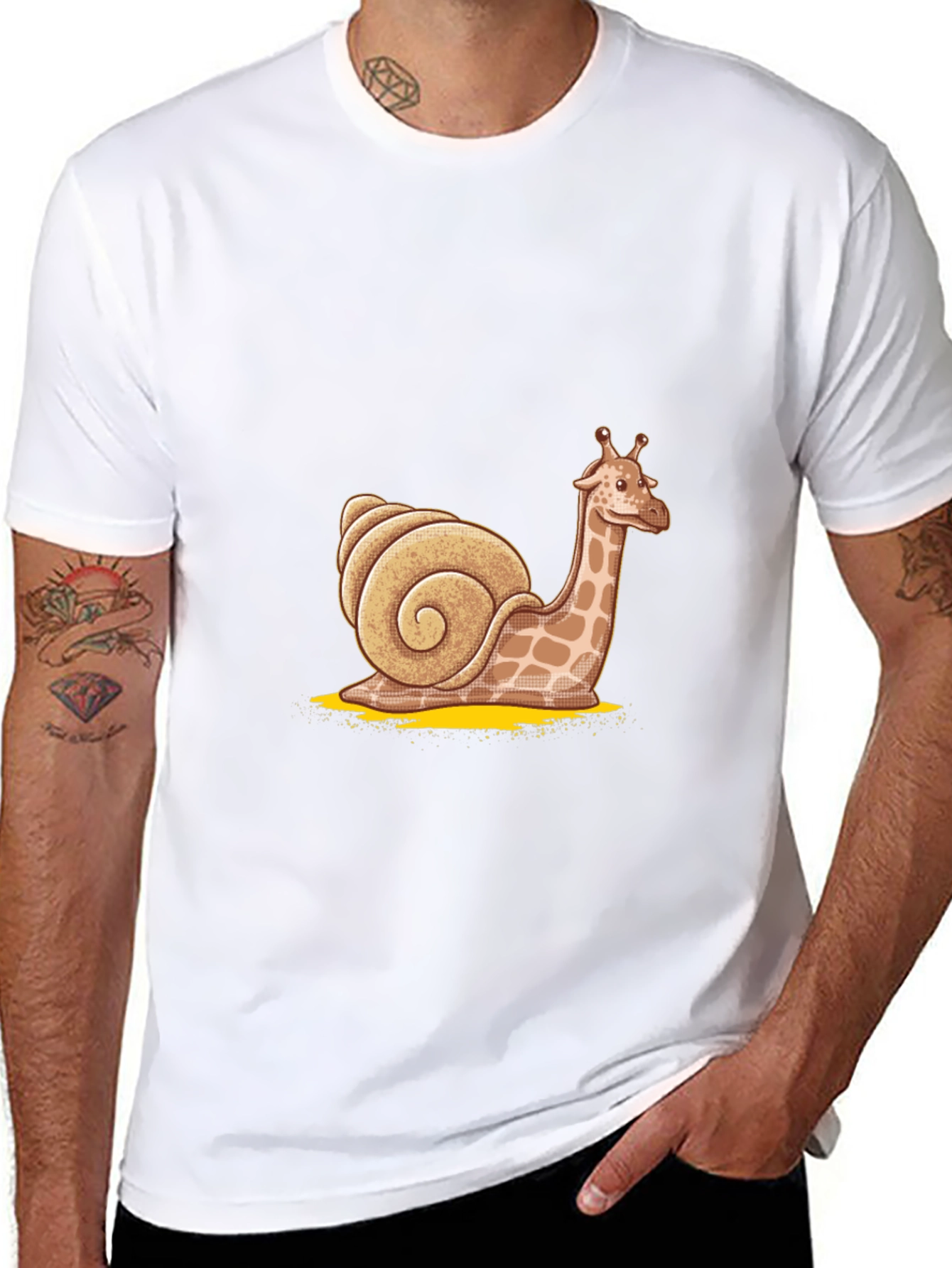 Giraffe Snail Graphic Tee